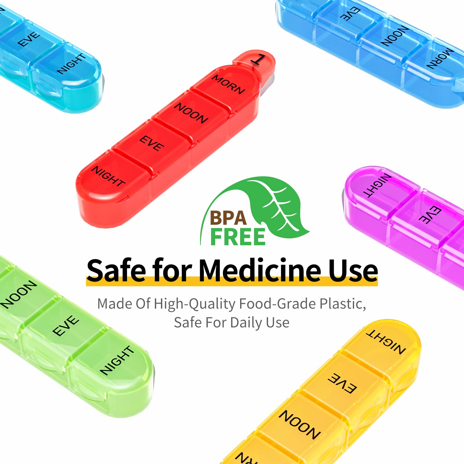 Daviky Monthly Pill Organizer - 4 Times a Day, 30 Day Pill Box with Daily Compartments, 31 Day Medicine Case for Vitamins & Medications | Perfect for Travel, Elderly Care & Daily Medication Management