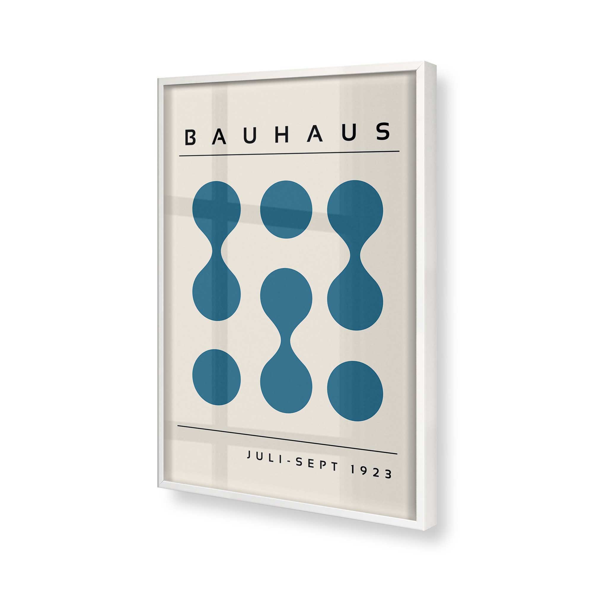 Curved Blue Bauhaus Flow Print - Modern Abstract Wall Art for Living Room, Bedroom & Office Decor