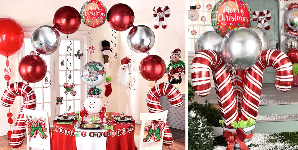 Festive Christmas Ornament & Candy Cane Arch Decor - Holiday Home Decorations for Tree, Mantel & Party Scenes