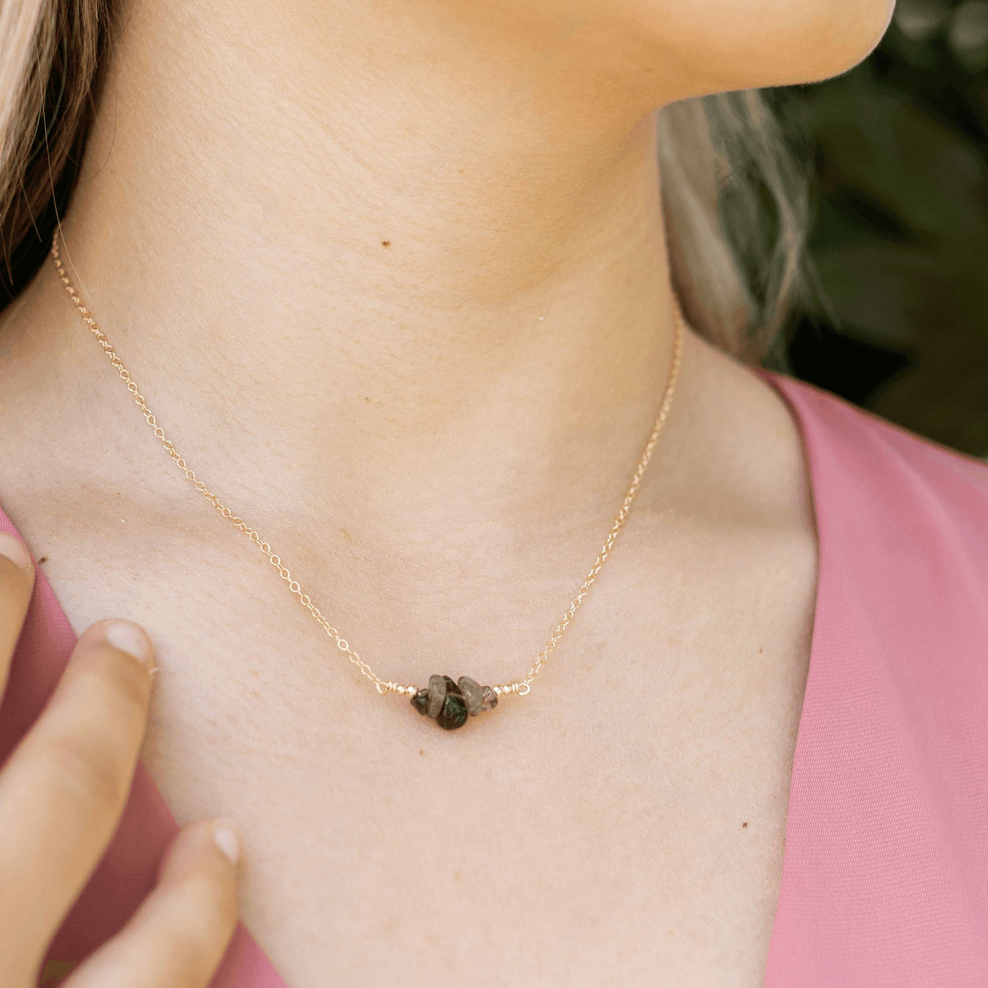 Smoky Quartz Chip Bead Bar Necklace for Women - Elegant Natural Stone Jewelry for Everyday Wear, Gifts & Boho Style Outfits