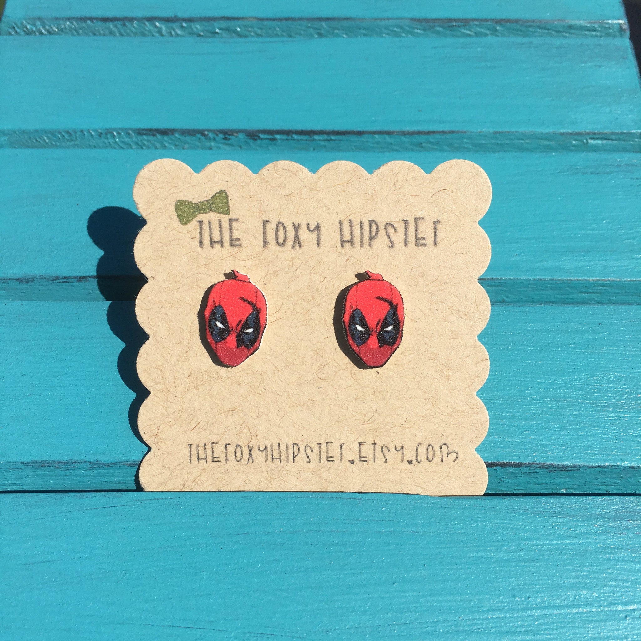 Deadpool Stud Earrings for Men & Women - Marvel Superhero Cartoon Punk Style - Perfect for Cosplay, Gifts & Everyday Wear