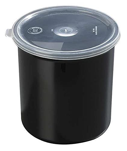 Poly-Tuf Crock with Lid - 1.2 Quart Black Food Storage Container - Durable Kitchen Organizer for Soup, Leftovers & Meal Prep (Pack of 12)