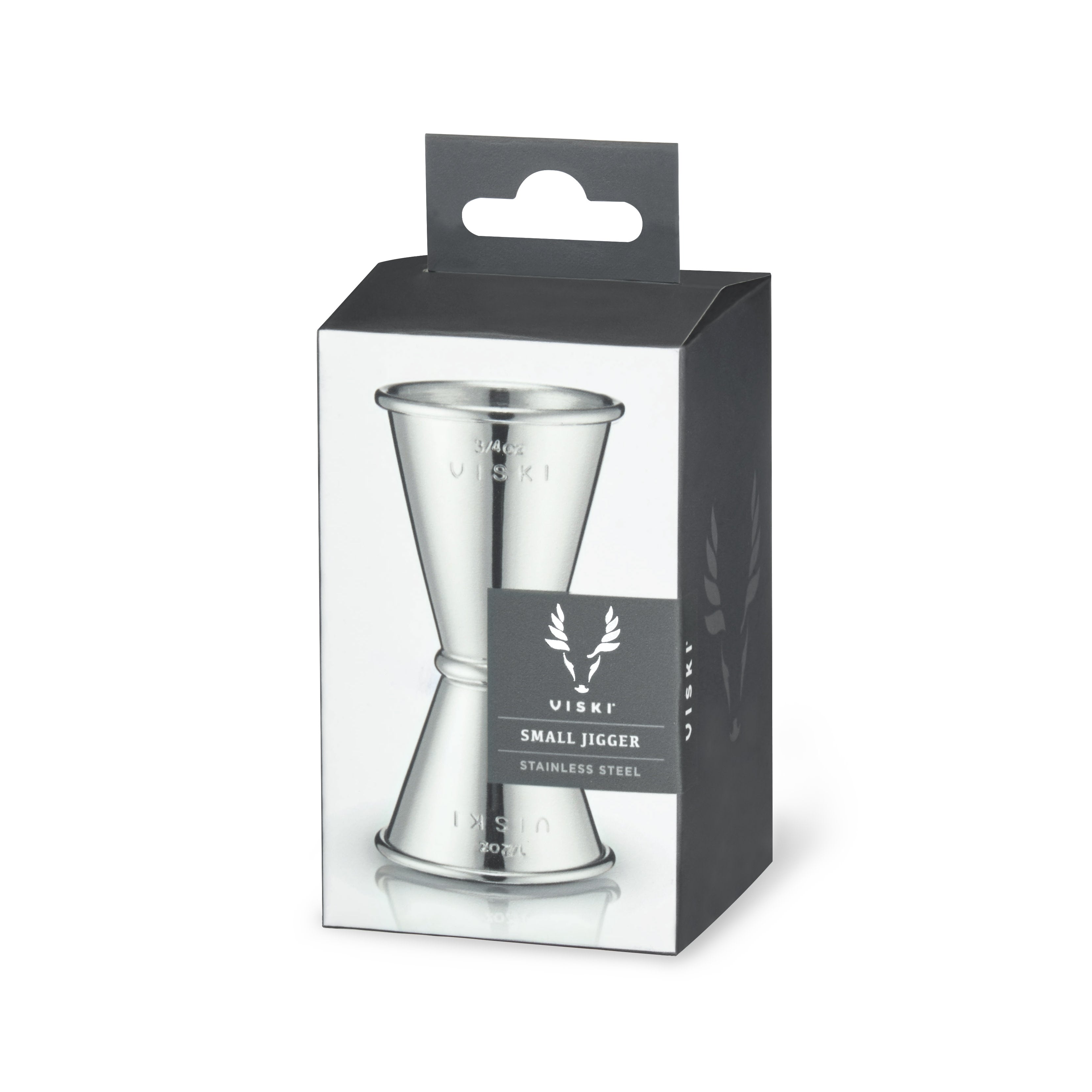 Harrison Small Japanese Style Jigger - 1oz/2oz Stainless Steel Cocktail Measuring Cup for Bartenders, Mixologists & Home Bars - Perfect for Crafting Martinis, Old Fashioned & Japanese Cocktails