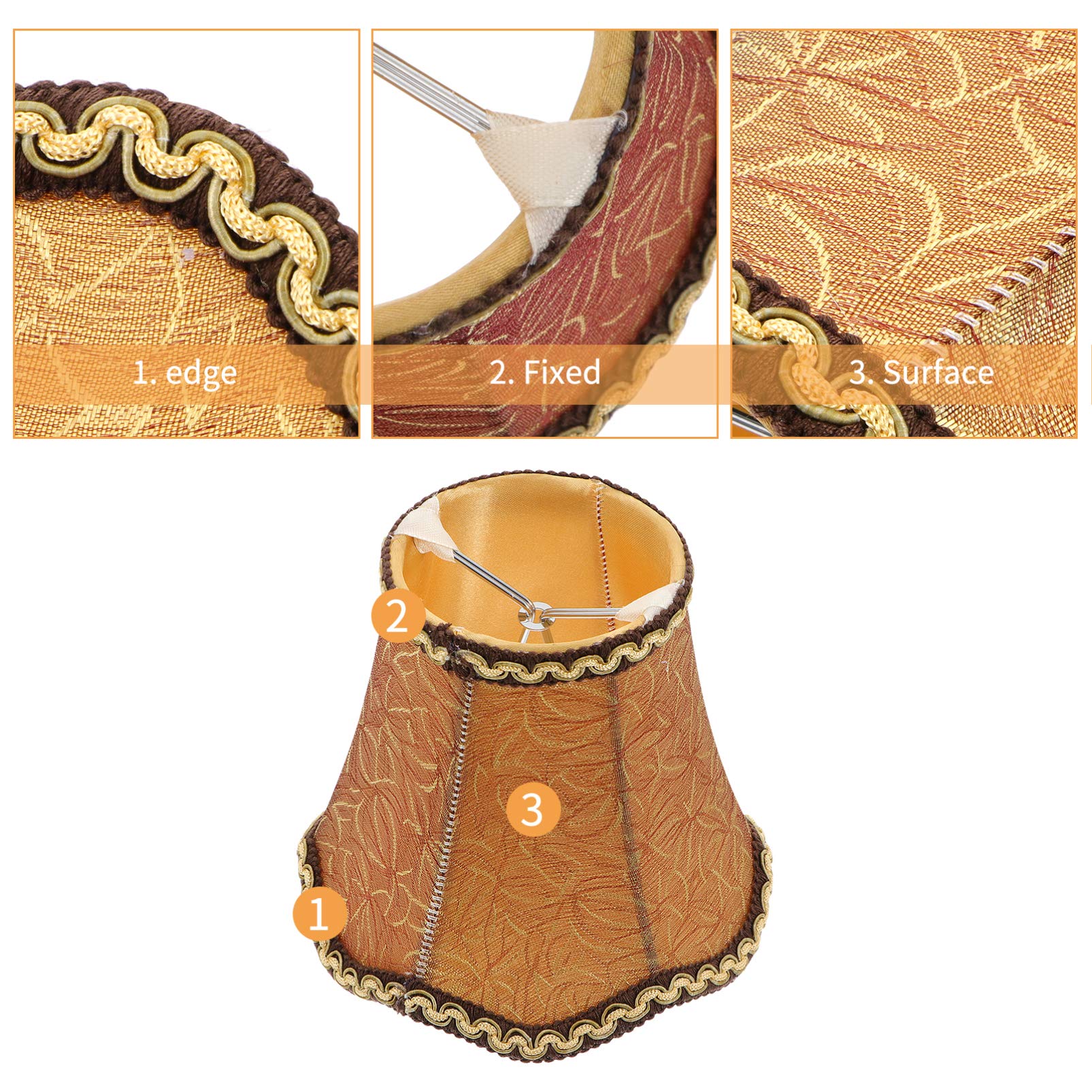 SOLUSTRE 13cm Drum Lamp Shade - Clip-On Fabric Chandelier & Table Light Cover for Bulbs, Wall, Floor & Candle Lamps | Home Decor Lighting Accessory for Living Room, Bedroom & Dining Room