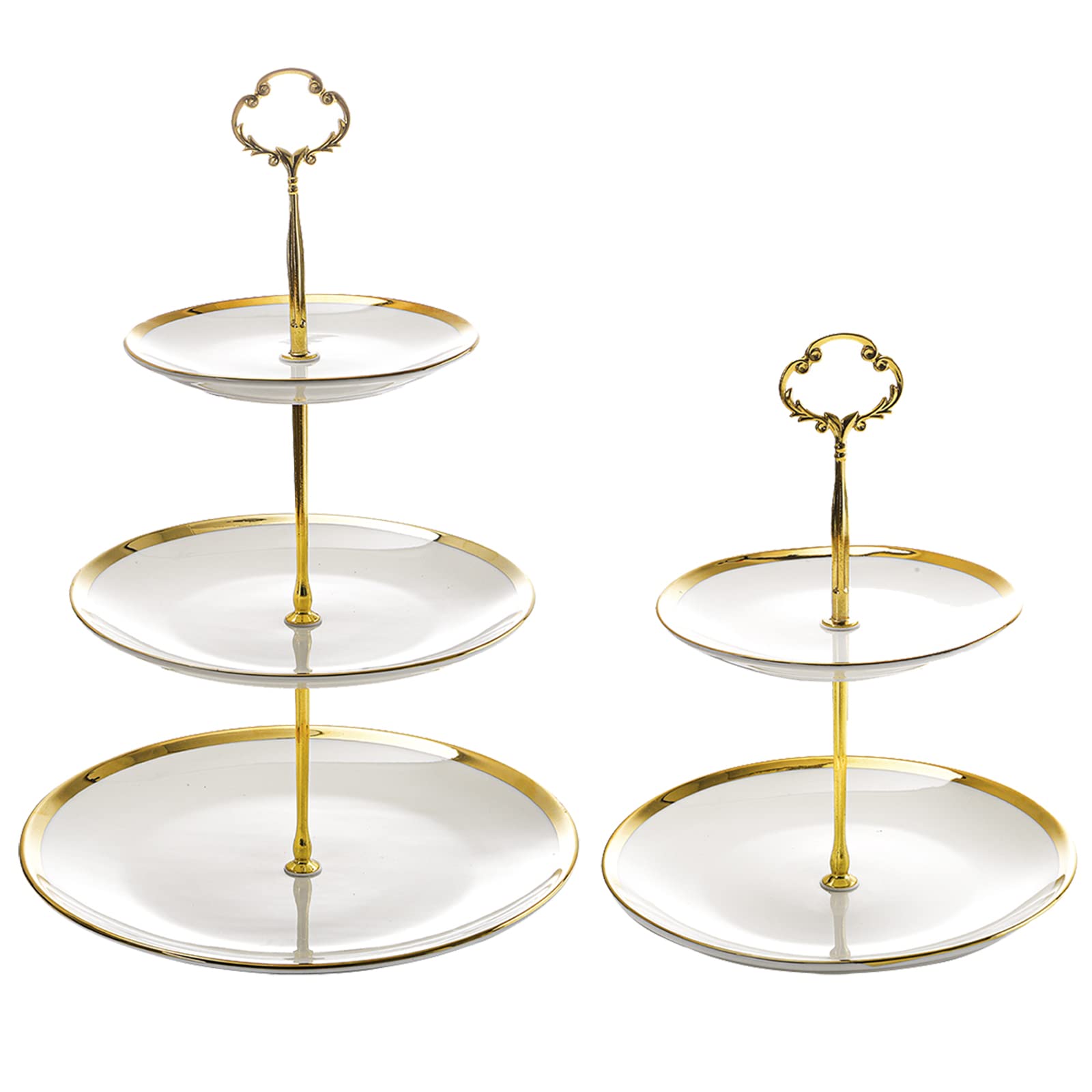 2-Tier Ceramic Cupcake Stand - Elegant Porcelain Dessert Display Tower for Cakes, Pastries & Sweets | Perfect for Tea Parties, Weddings, Birthdays & Special Events | Durable Serving Tray for Home & Commercial Use