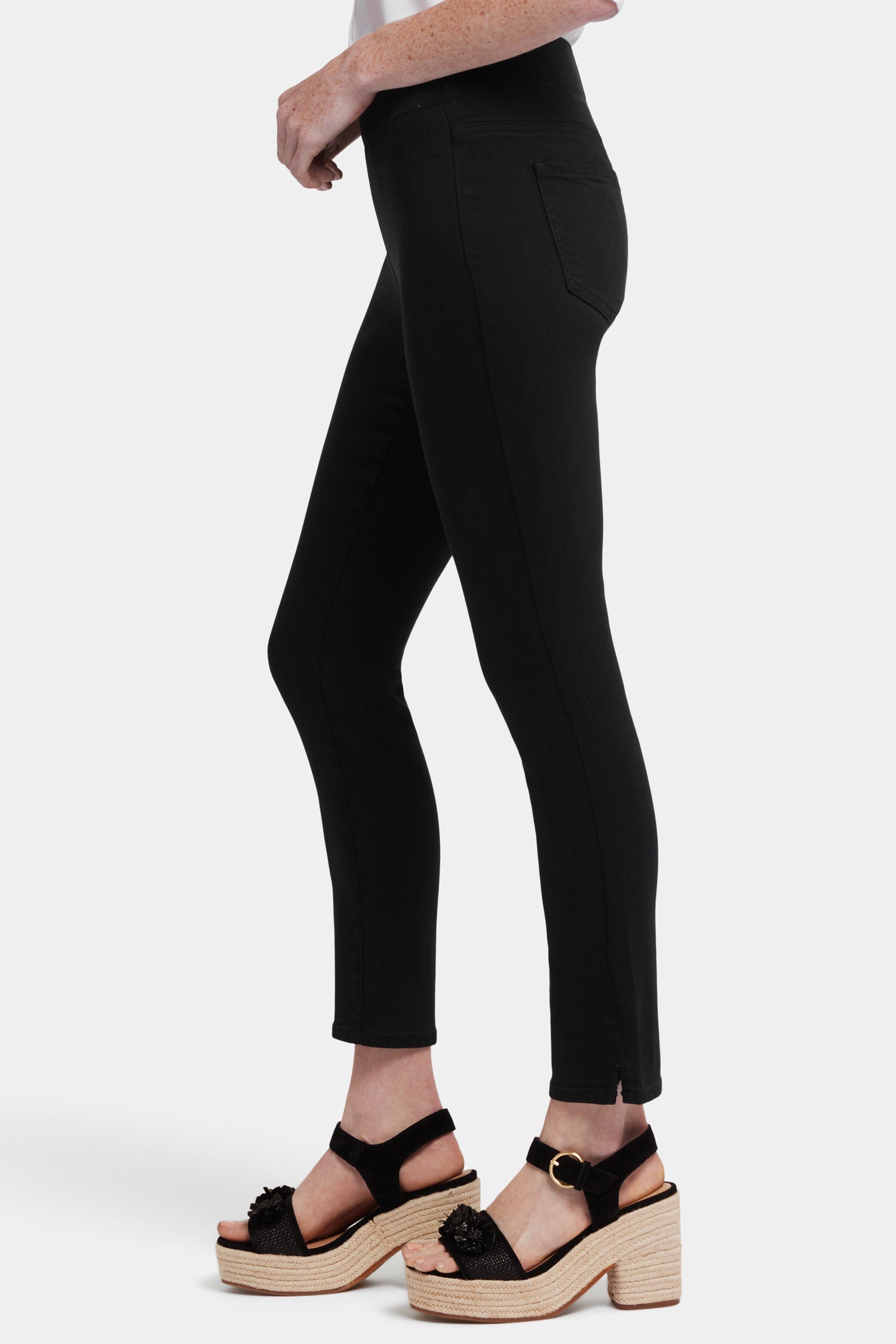 Ami Skinny Ankle Pull On Jeans for Women - Overdye Black Stretch Denim Pants | Comfortable & Stylish for Casual Wear, Office & Night Out