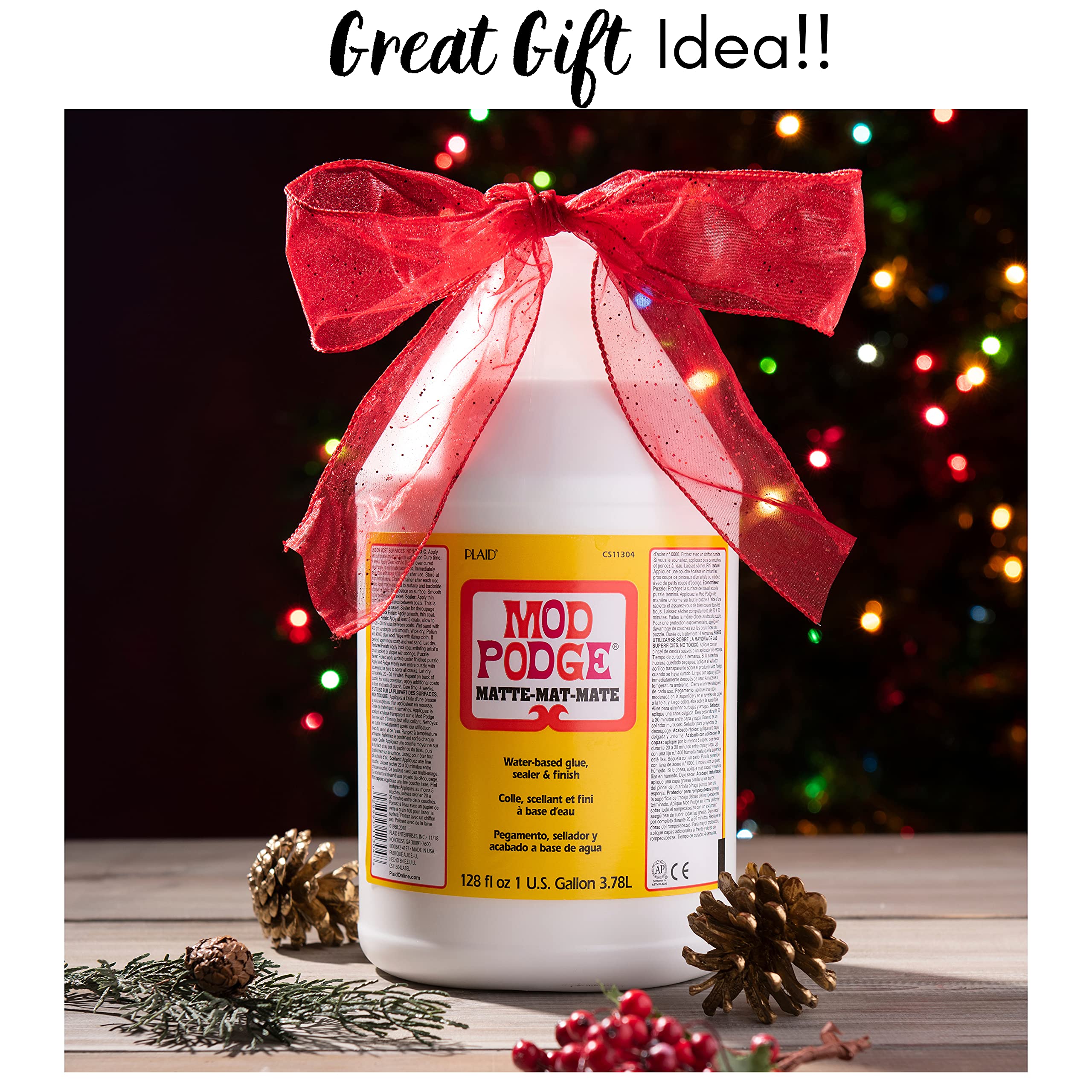 Mod Podge CS11304 Waterbase Sealer, Glue and Finish - 128 oz Matte Finish for DIY Crafts, Scrapbooking & Decoupage Projects | Non-Toxic Sealing Solution for Wood, Fabric & Paper Crafts