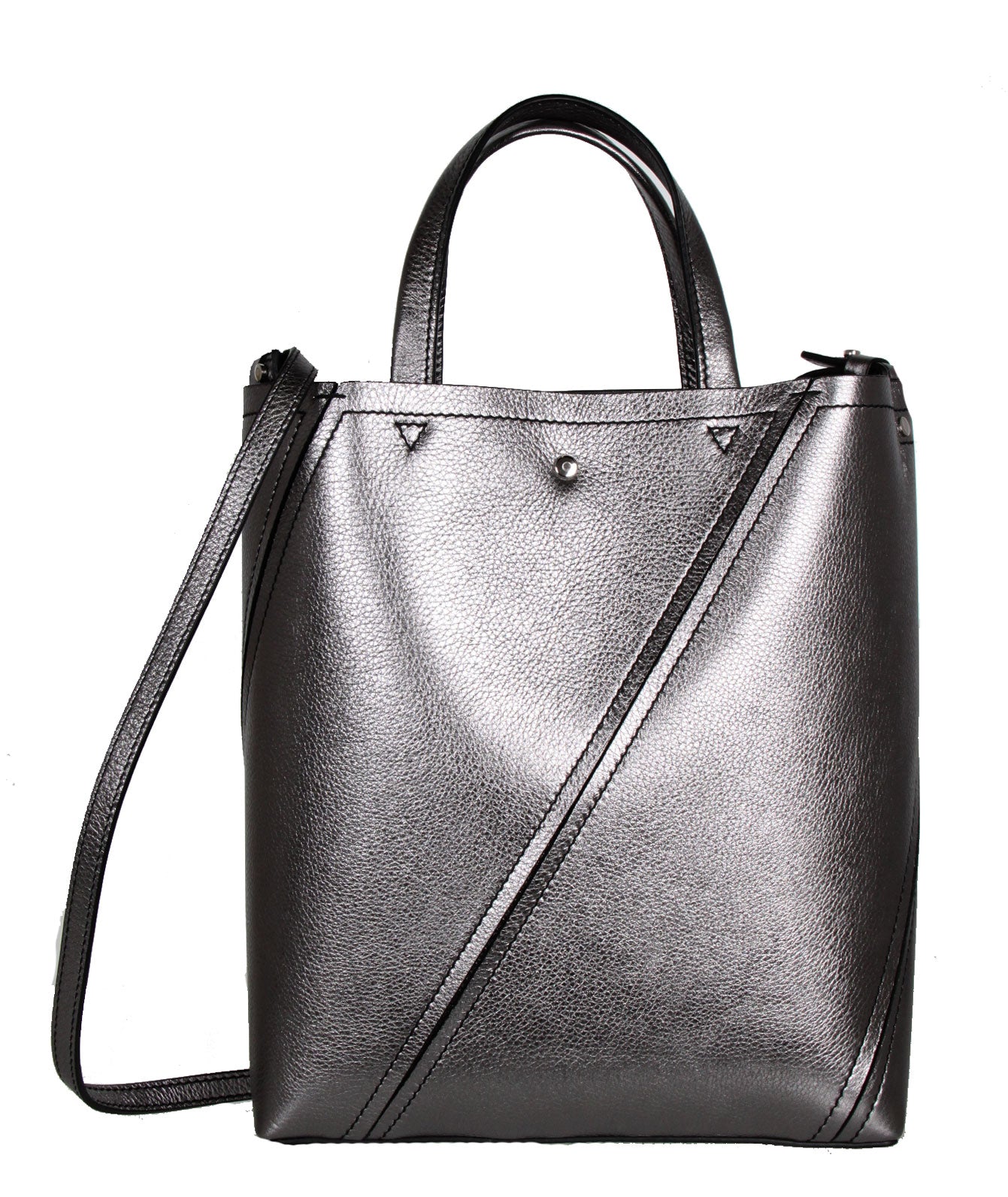 PS Hex Tote Metal Bag in Dark Silver - Stylish & Durable Handbag for Women, Perfect for Work, Travel & Everyday Use