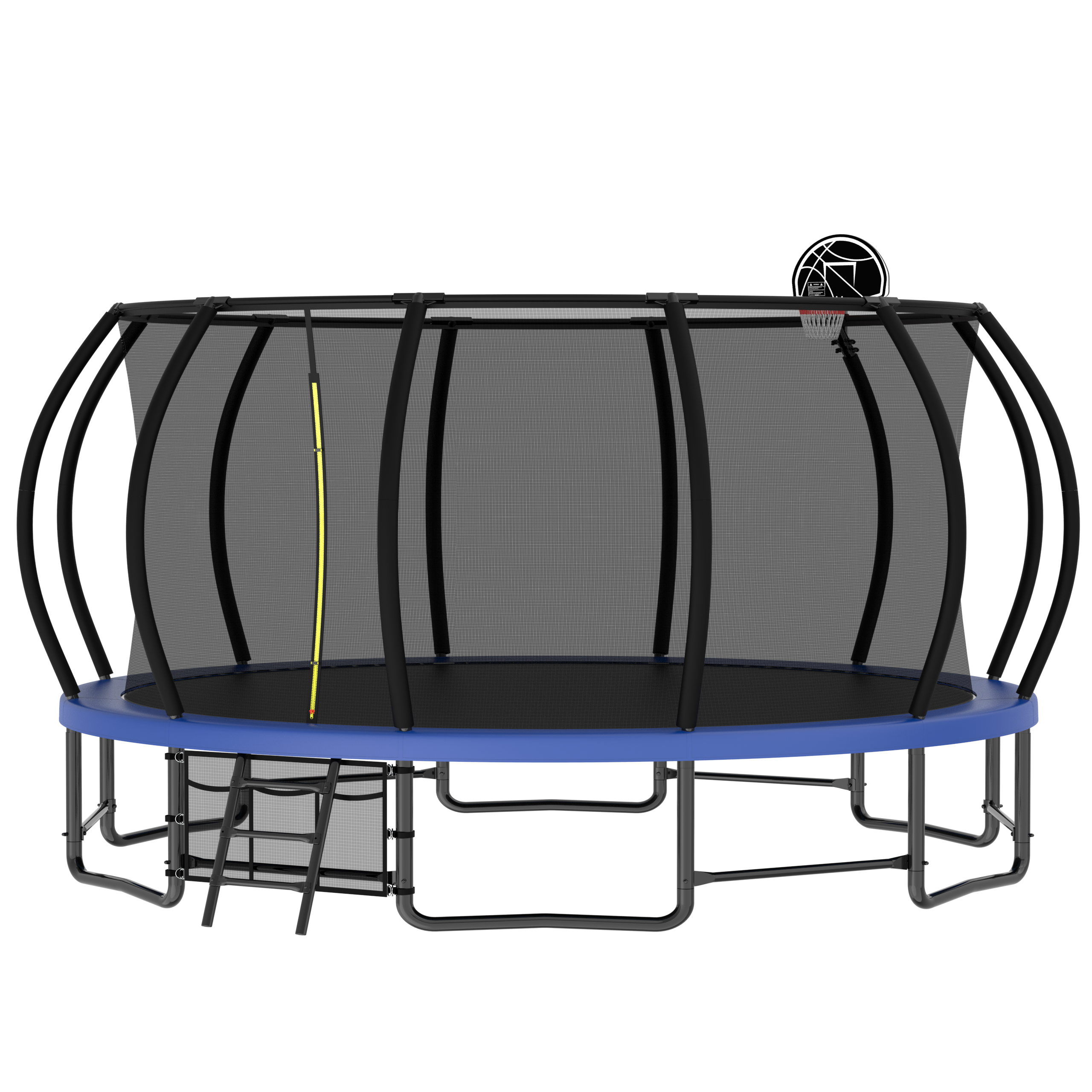 16FT Heavy Duty Outdoor Trampoline for Kids & Adults - ASTM Approved Pumpkin Shape with Curved Poles & Anti-Rust Coating | Perfect for Backyard Fun, Family Exercise, and Outdoor Recreation