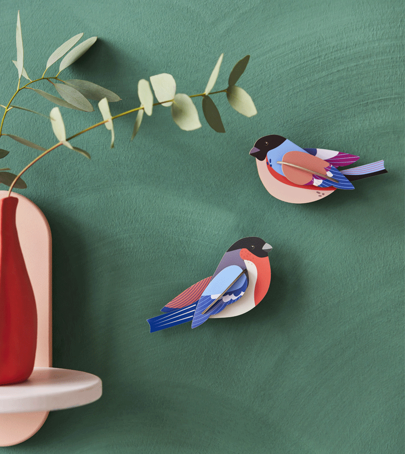 Finches Garden Birds Wall Art - Handmade Studio ROOF Decor for Home & Office - Perfect for Living Room, Bedroom, or Outdoor Garden Decoration