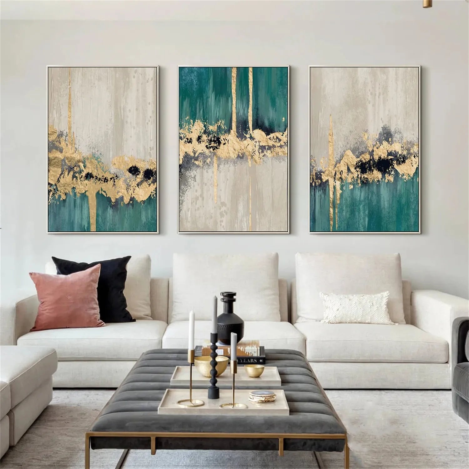 Abstract Painting Set of 3 - Modern Wall Art Canvas Prints #AB218 | Perfect for Living Room, Bedroom & Office Decor