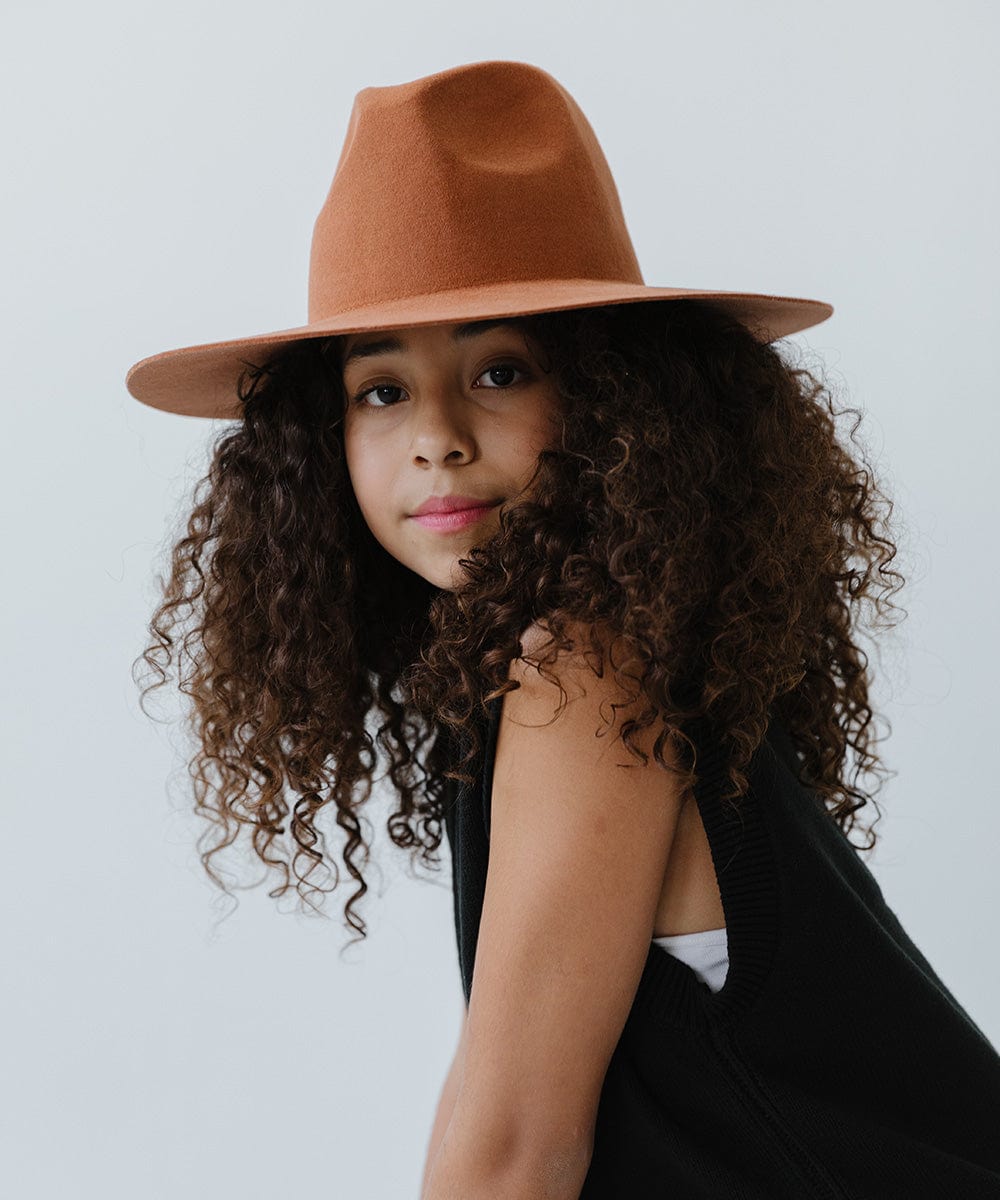 Stylish Kids Emma Wide Brim Fedora Hat - Sun Protection Summer Hat for Boys & Girls - Perfect for Beach, Outdoor Play & Fashion Accessories