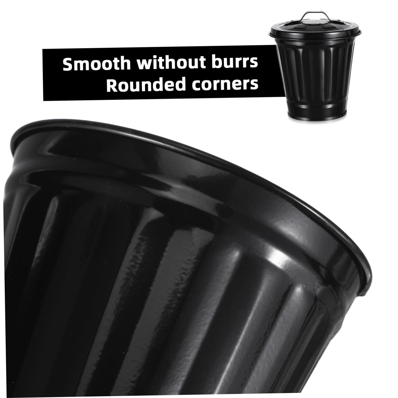 UKCOCO 1pc Adorable Trash Can with Lid - 5L Small Garbage Bin for Kitchen, Bathroom, Office & Dorm - Leakproof Waste Container Doubles as Decorative Flower Pot (White) | Perfect for Recycling, Home Organization & Small Space Storage