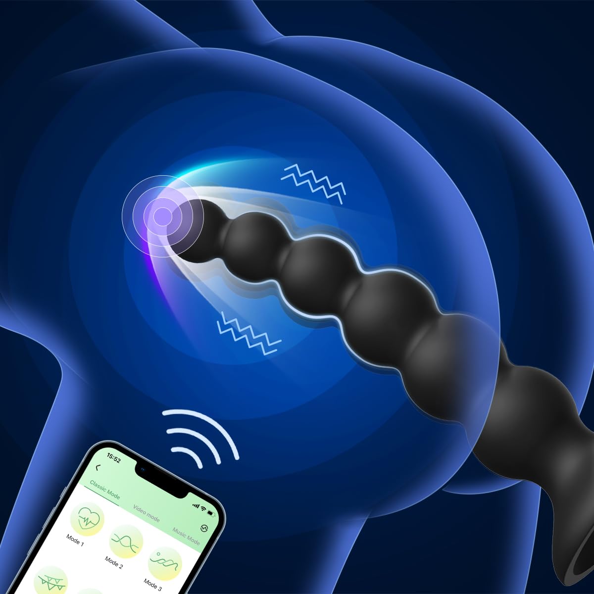 9-Speed APP Controlled Vibrating Anal Beads & Prostate Massager - Waterproof Silicone Butt Plug for Men, Women & Couples | Intimate Play, Couples Games & Solo Pleasure
