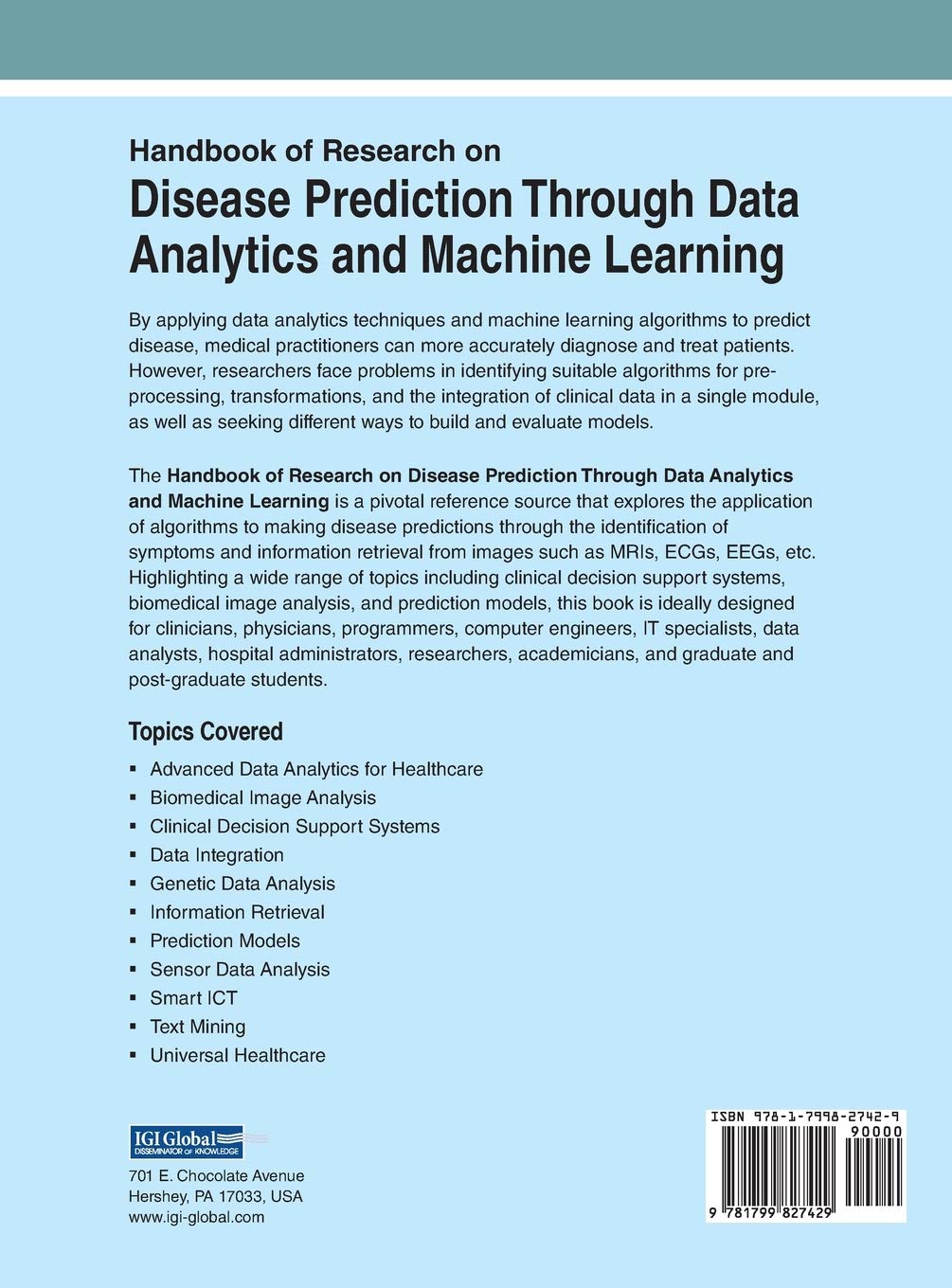 Data Analytics & Machine Learning for Disease Prediction - Research Handbook on Medical Diagnosis, Treatment & Care | AI Healthcare Applications for Doctors & Researchers