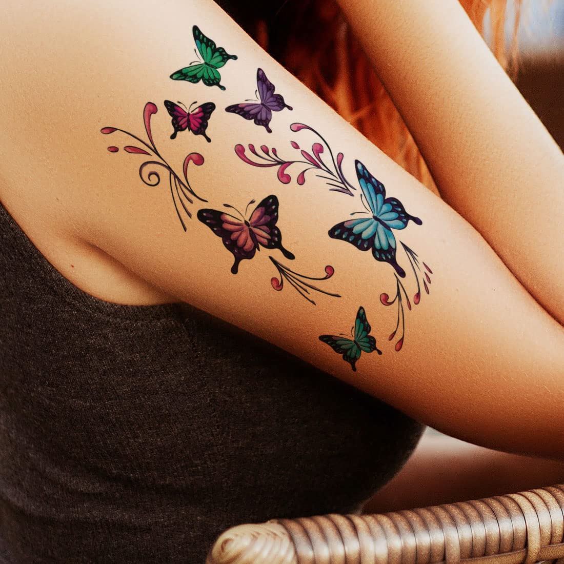 Waterproof Temporary Tattoo Butterfly Combo Set - Long Lasting Fake Body Art for Men & Women - Perfect for Parties, Festivals, and Summer Beach Looks