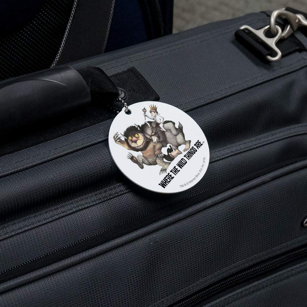 Where The Wild Things Are March Round Luggage ID Tag - Personalized Suitcase Name Tag for Carry-On Bags - Perfect for Travel, Kids' Backpacks & Lost Luggage Identification