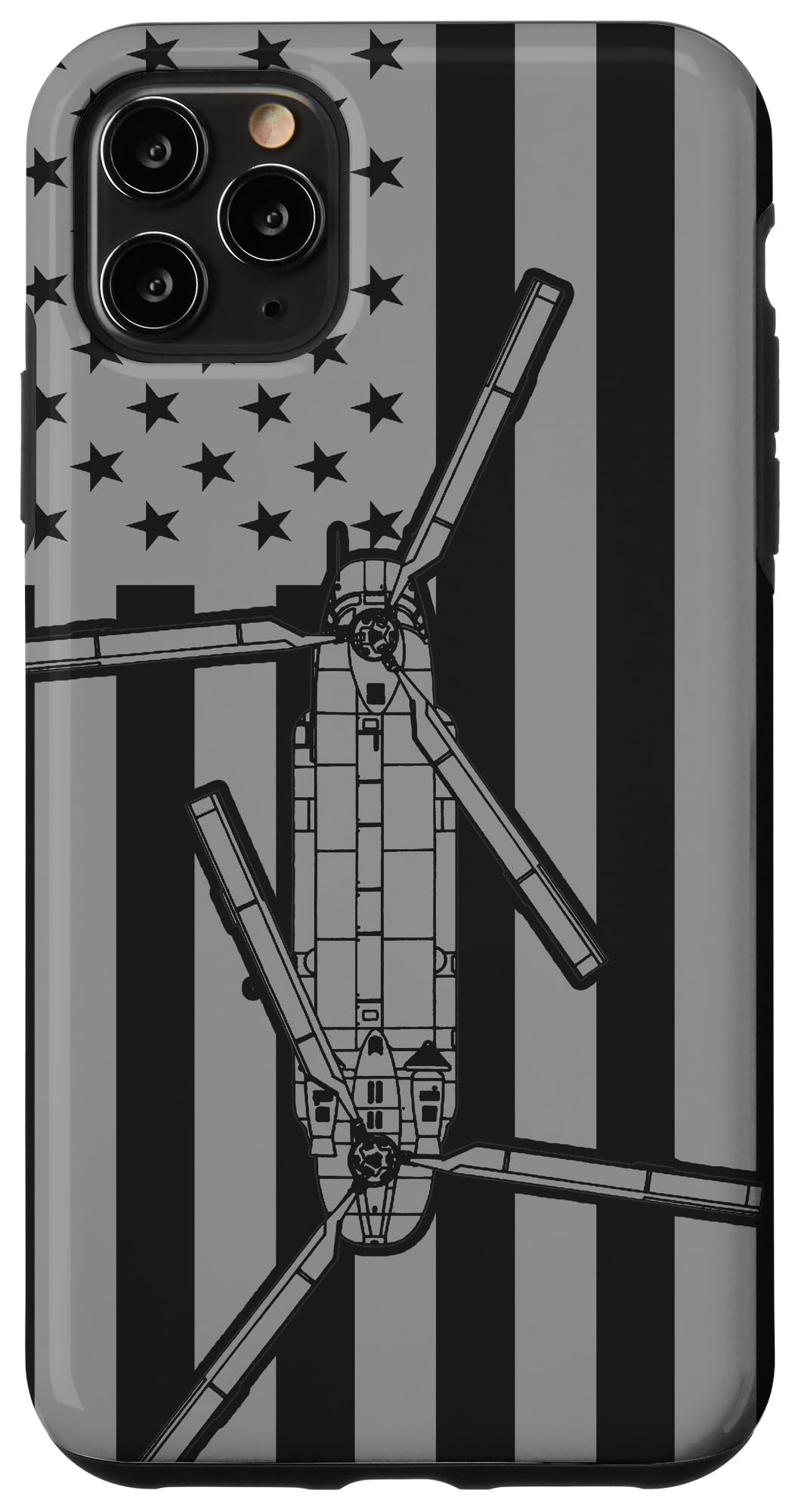 iPhone 11 Pro Max Case - CH-47 Chinook Helicopter & American Flag Design | Durable Protective Cover for Military Enthusiasts & Patriotic Style | Perfect for Outdoor Adventures, Travel & Daily Use