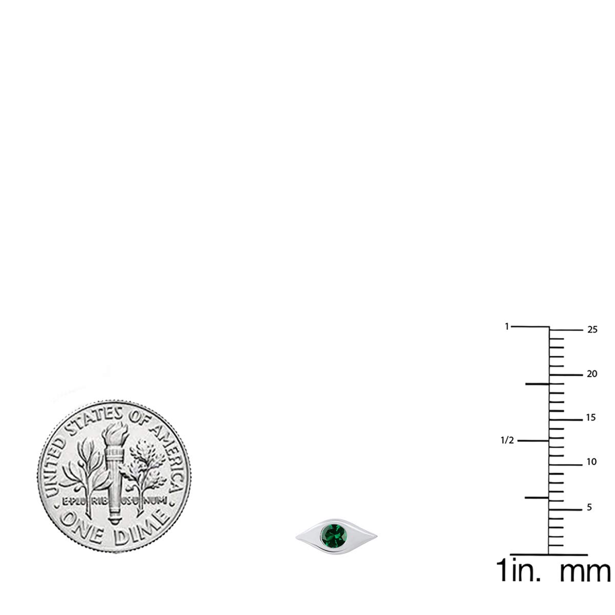Dazzlingrock Round Lab-Created Gemstone Evil Eye Stud Earrings for Women - Sterling Silver Jewelry - Perfect for Protection, Gifts & Everyday Wear
