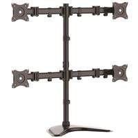27-inch Quad Monitor Stand for Desktop - Adjustable Ergonomic Mount for 4 Screens - Perfect for Gaming, Office Work & Multi-Tasking