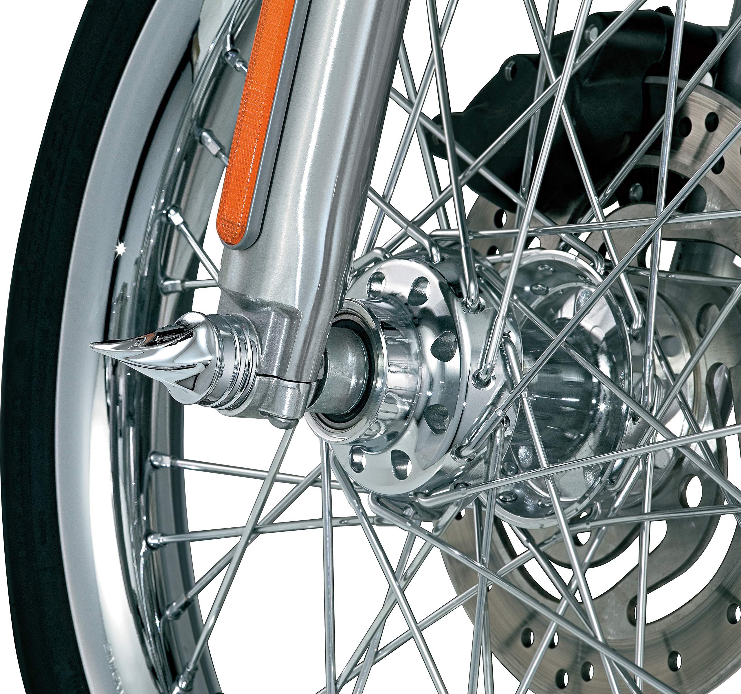 Kuryakyn 1217 Chrome Front End Twisted Axle Caps for 1980-2006 Harley-Davidson Motorcycles - 1 Pair Motorcycle Accent Accessories - Perfect for Custom Bike Builds and Chrome Upgrades
