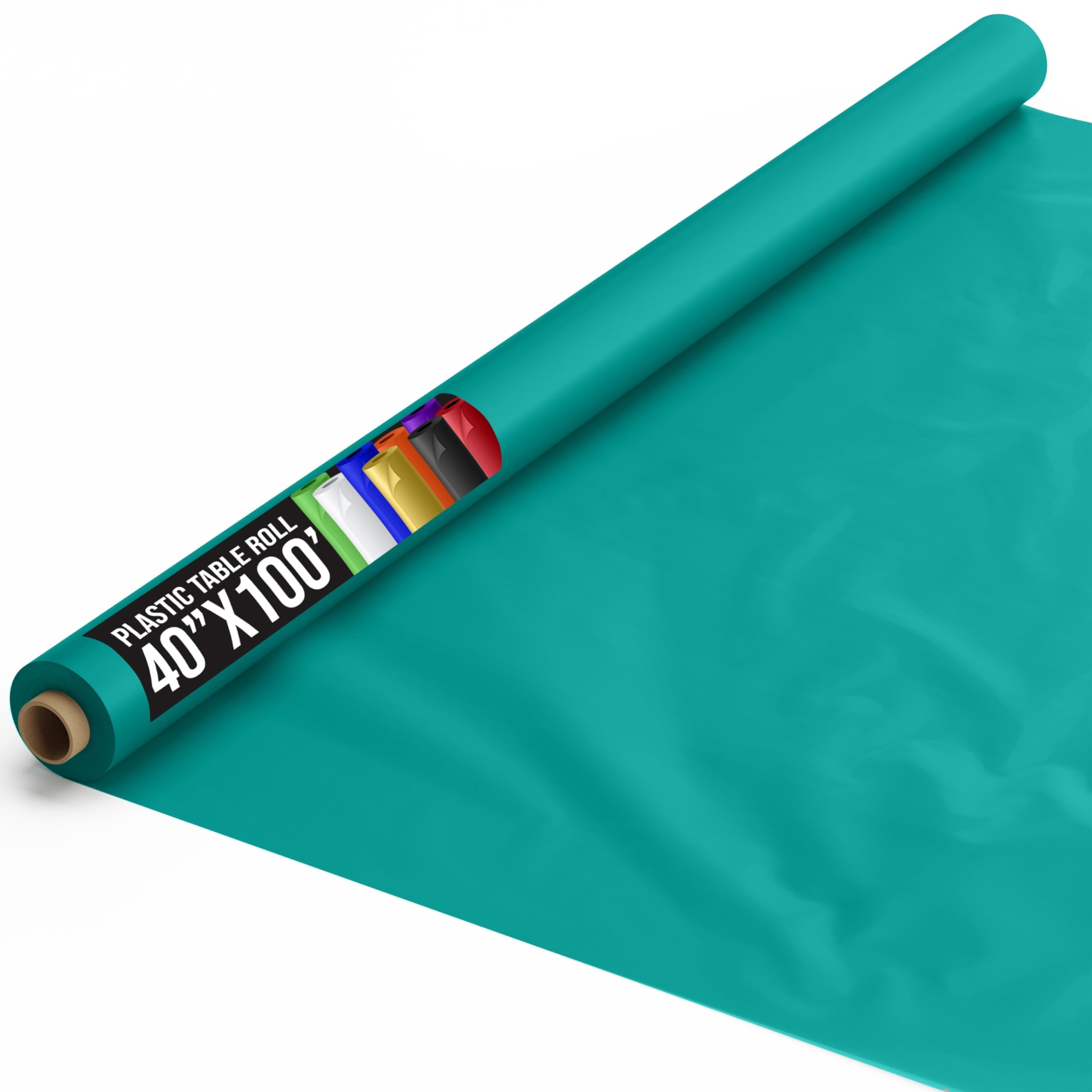 Premium Teal Plastic Table Cover Roll - Waterproof & Durable for Parties, Weddings, and Outdoor Events