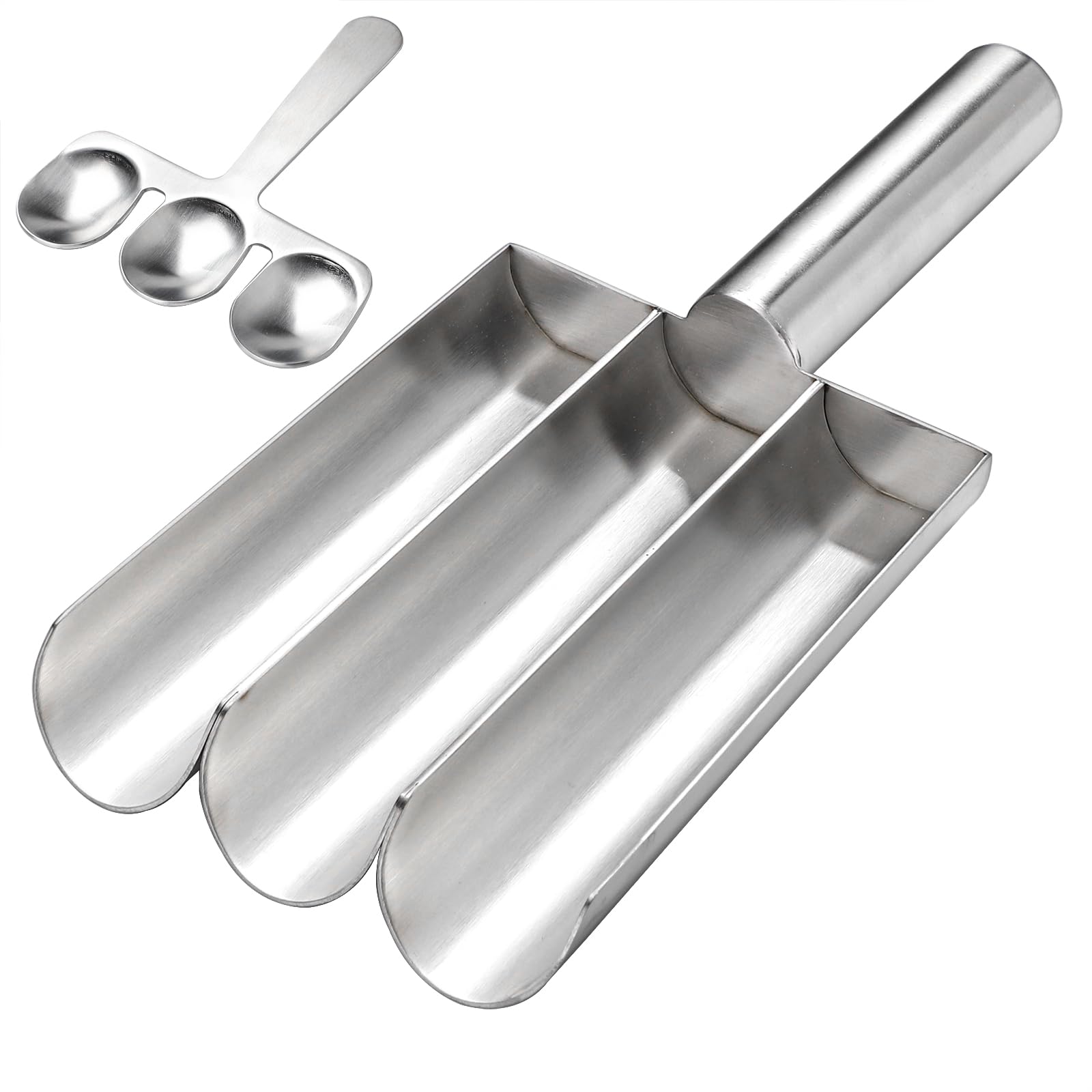 Stainless Steel Meatball Maker Scoop - Fish Ball & Shrimp Ball Dispenser Tube with Spoon for Quick Cooking | Perfect for Meatballs, Cookies, Dumplings & Party Food Prep