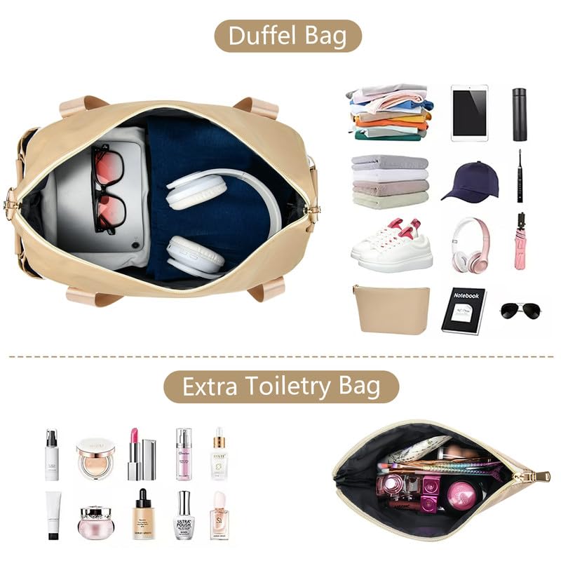 Women's Personalized Gym Duffle Bag with Shoes Compartment - Travel, Yoga & Overnight Handbag - Perfect for Workouts, Weekend Getaways & Gifts (Birthday/Mother's Day) - Durable & Stylish for Fitness, Travel & Daily Use