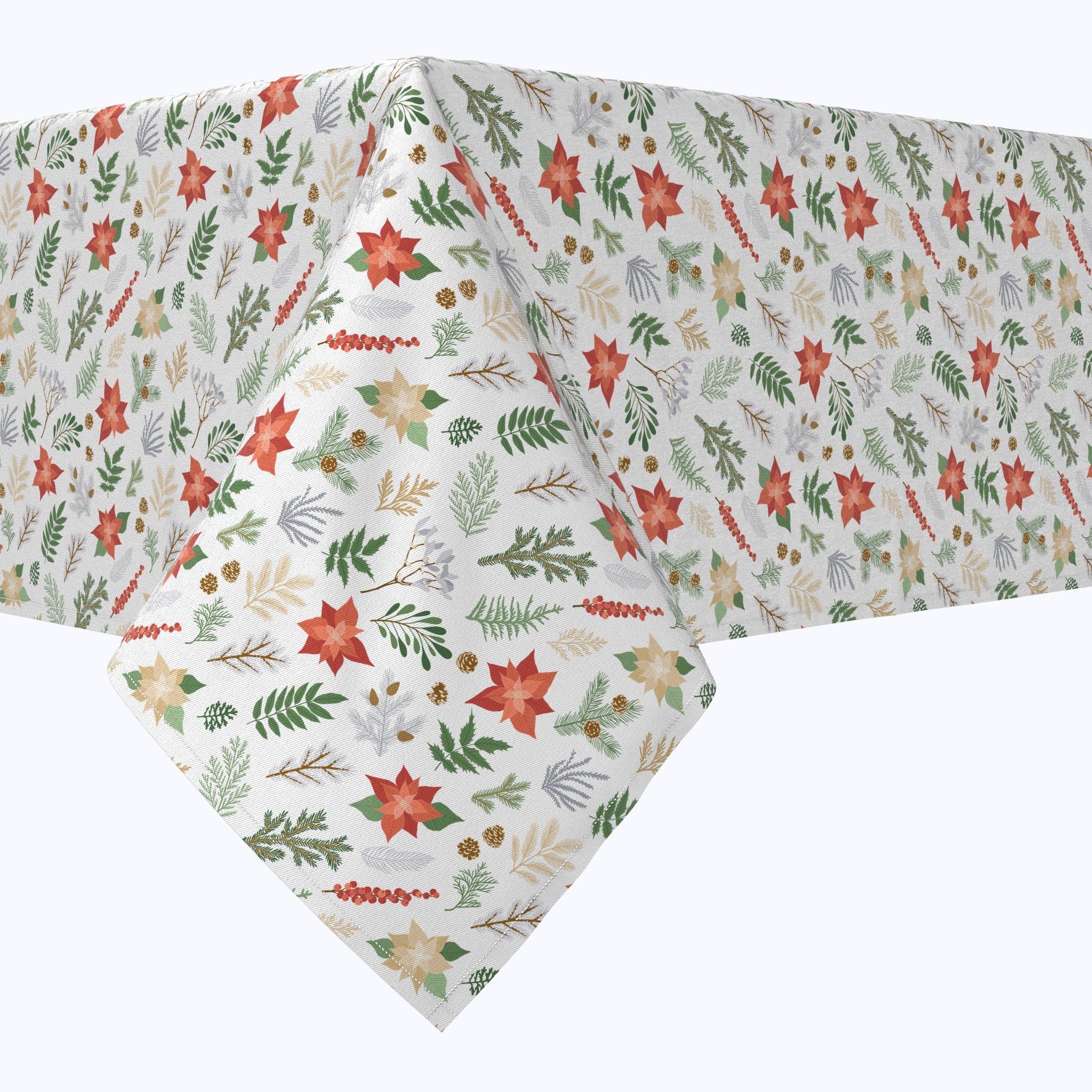 Christmas Plants & Flowers Cotton Rectangles - Holiday Home Decor, Festive Table Runners & Seasonal Gift Wrapping - Perfect for Christmas Parties, Winter Weddings & Cozy Home Styling
