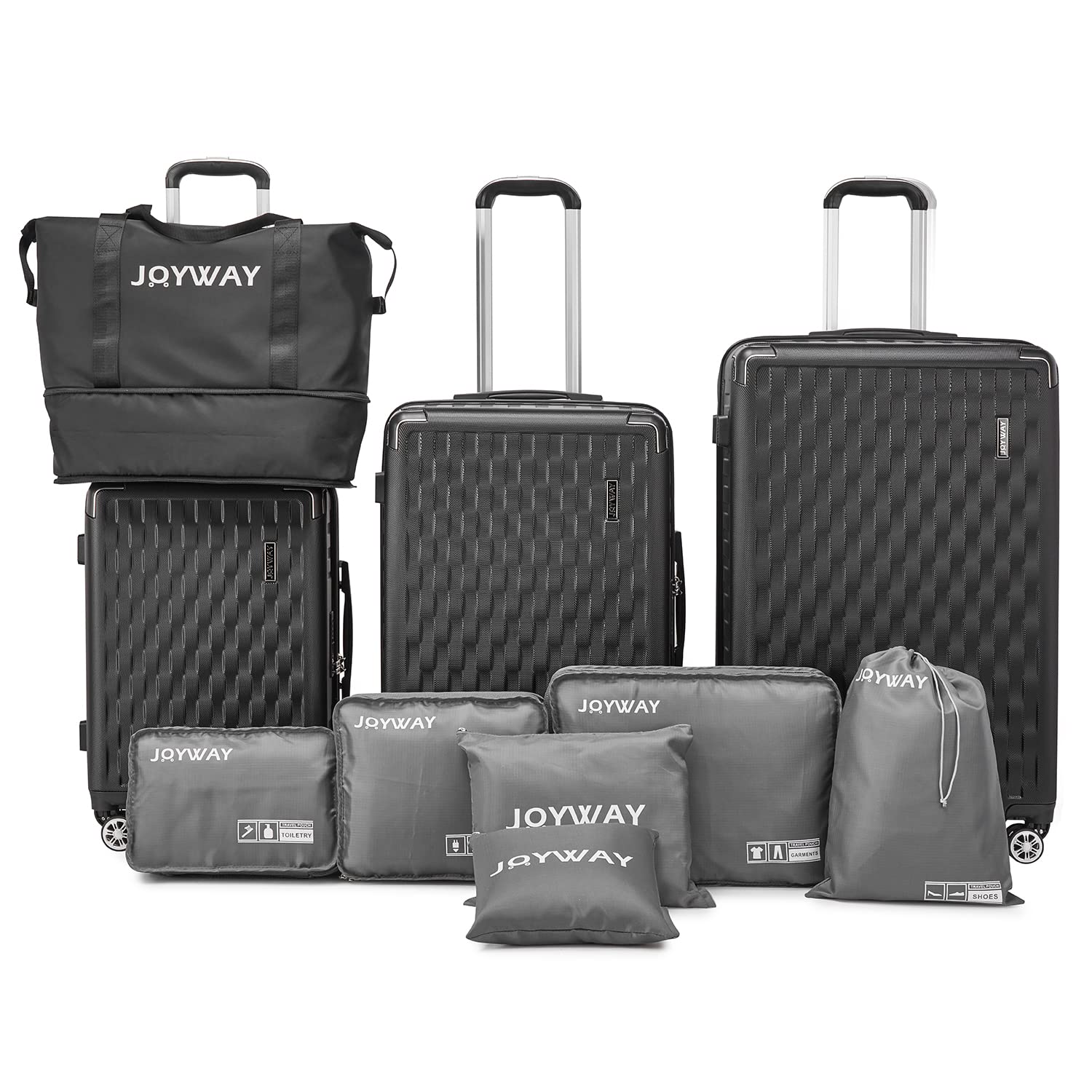 **Melalenia 10-Piece Hard Shell Luggage Set with Spinner Wheels & TSA Locks – Large Suitcase for Women Travel, Black (Perfect for Family Vacations, Business Trips & International Travel)**