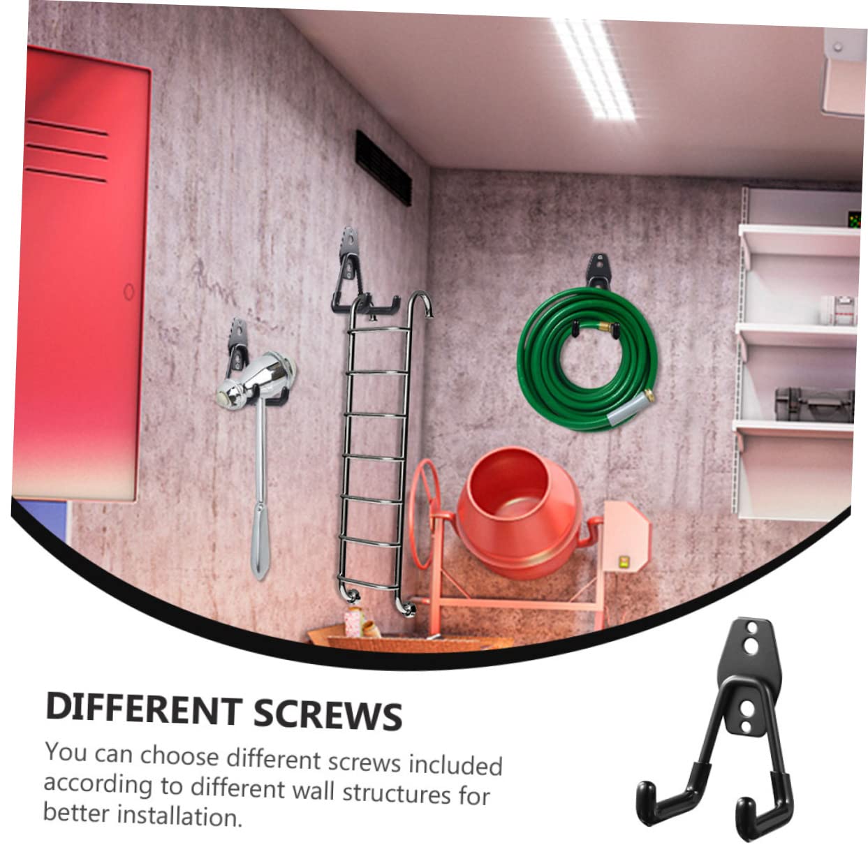KITANDOVE 2-Pack Heavy Duty Iron Wall Mount Organizer Hooks - Garage Workshop Storage Solution for Tools, Hats, Coats & Accessories | Perfect for Home, Garage, Shed & Industrial Use