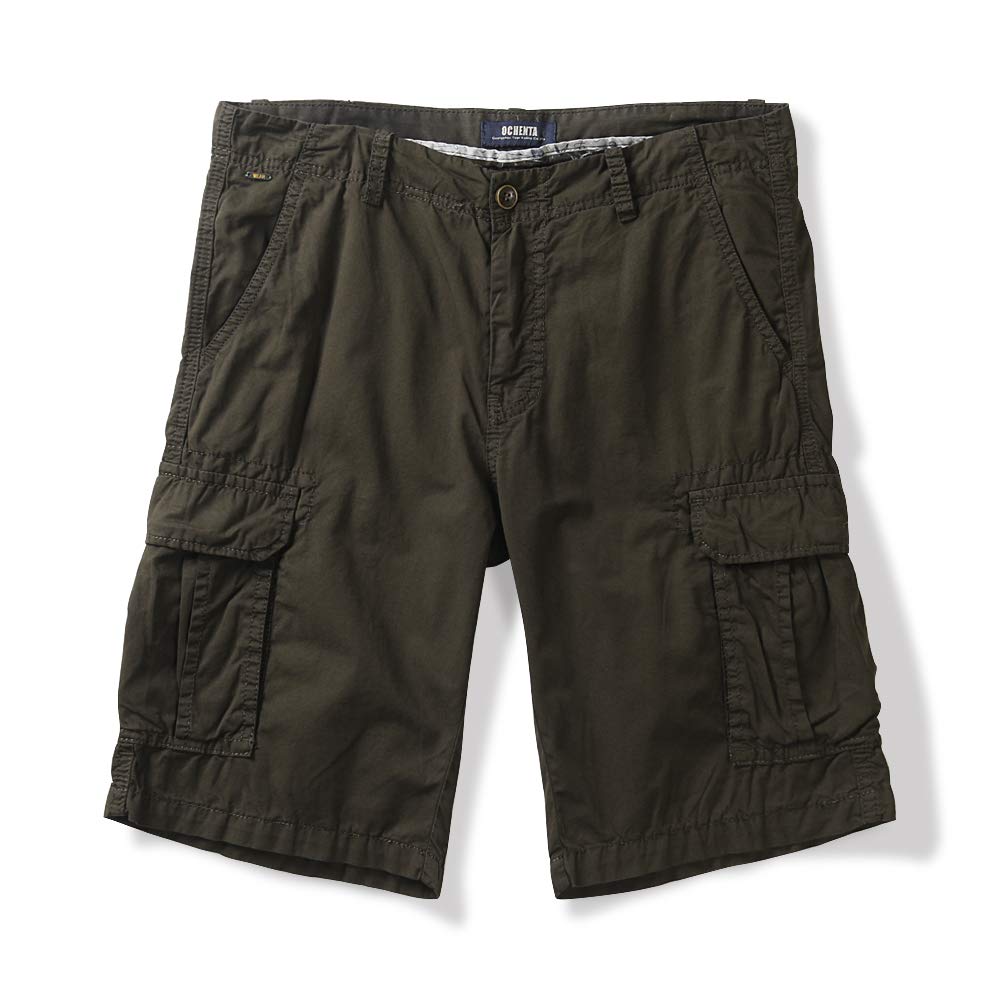 OCHENTA Men's Lightweight Cargo Shorts - Breathable Cotton Casual Shorts with Multiple Pockets | No Belt Needed | Perfect for Outdoor Activities, Travel & Summer Wear