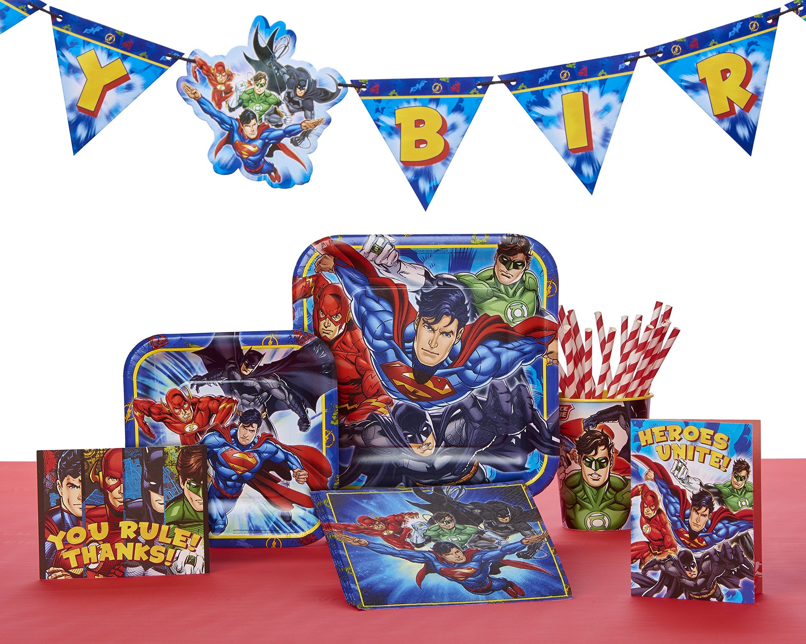 Justice League Superhero Themed Luncheon Napkins - 50 Count Disposable Paper Napkins for Birthday Parties, Baby Showers & Superhero Themed Events - Batman, Superman, Wonder Woman Design