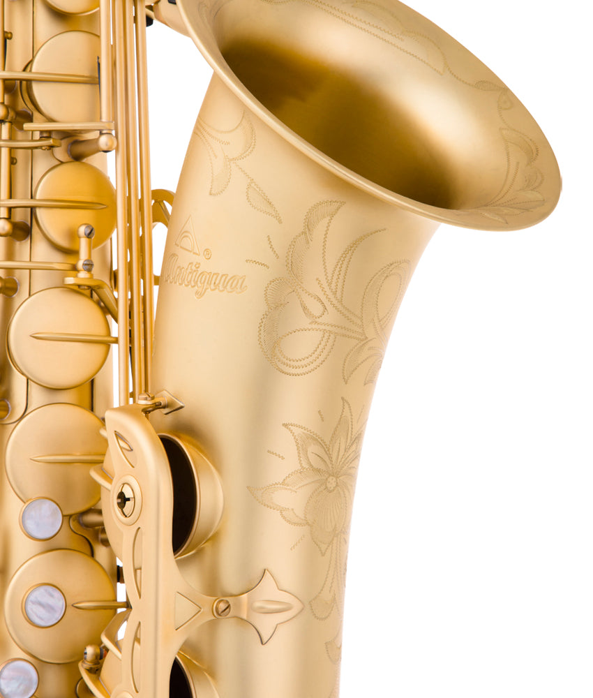 Antigua Winds TS4348 Model 25 PowerBell Tenor Saxophone - Professional Unlacquered Brass Finish for Jazz, Blues & Studio Performance - Perfect for Musicians & Students