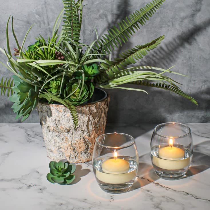 144 Pack Ivory Richland Floating Candles 2 Inch - Perfect for Weddings, Spa Baths, Pool Parties & Romantic Dinner Decorations
