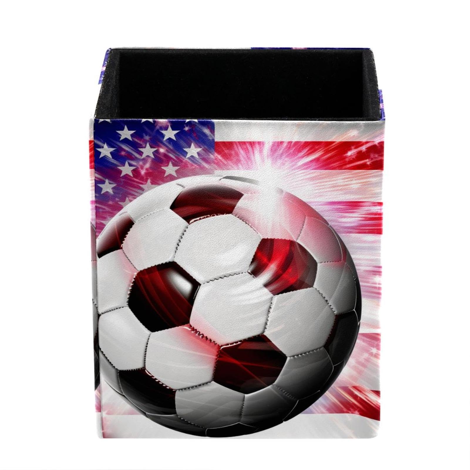 American Flag Football Pen Holder & Desk Organizer - Stylish Desk Accessories for Office, School, and Home Workspace