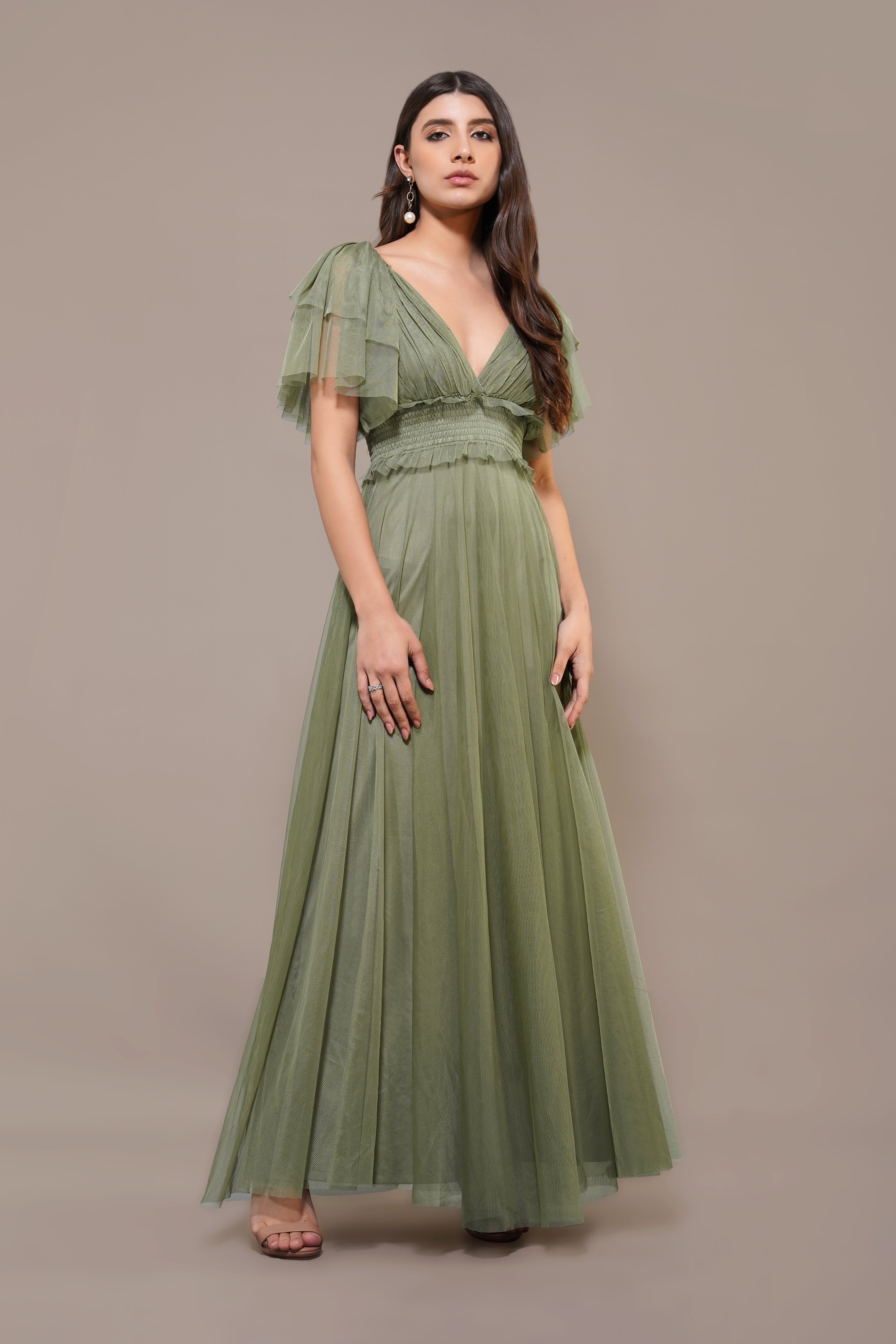 Shelby Maxi Dress in Soft Olive - Flowy Long Summer Dress for Women, Boho Chic Style, Perfect for Beach Vacations, Parties & Casual Outings
