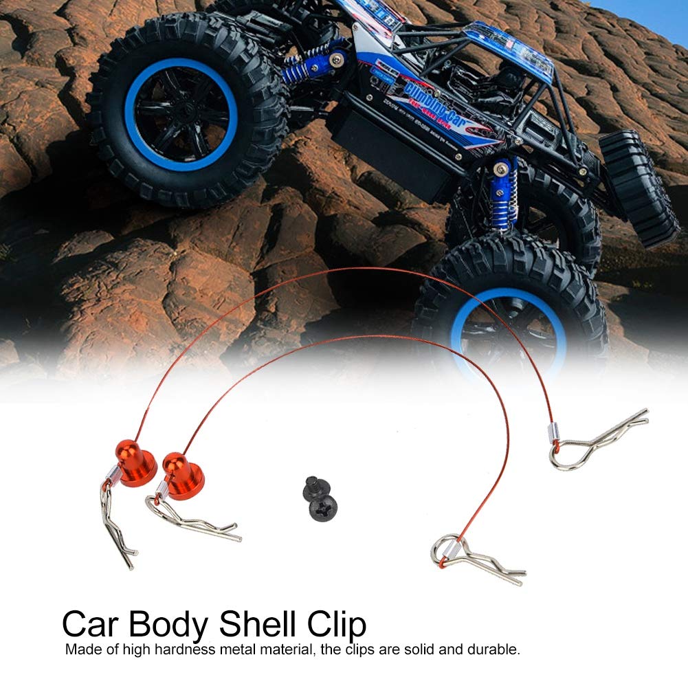 V GEBY 1/10 RC Car Body Shell Clip Pins - Red Automotive Fasteners for RC Vehicle Body Panels | Perfect for Off-Road Racing and RC Car Maintenance