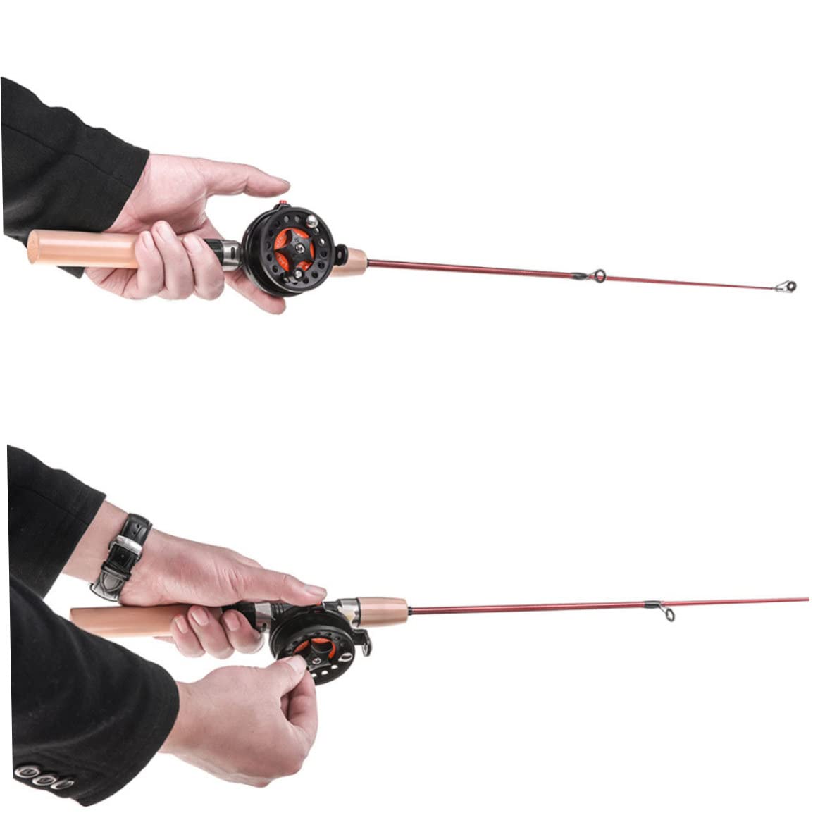 Retractable Ice Fishing Rod & Spinning Reel Combo - Portable Hard Fishing Pole Set for Winter Angling | Great for Ice Fishing, Lake Fishing & Outdoor Adventures