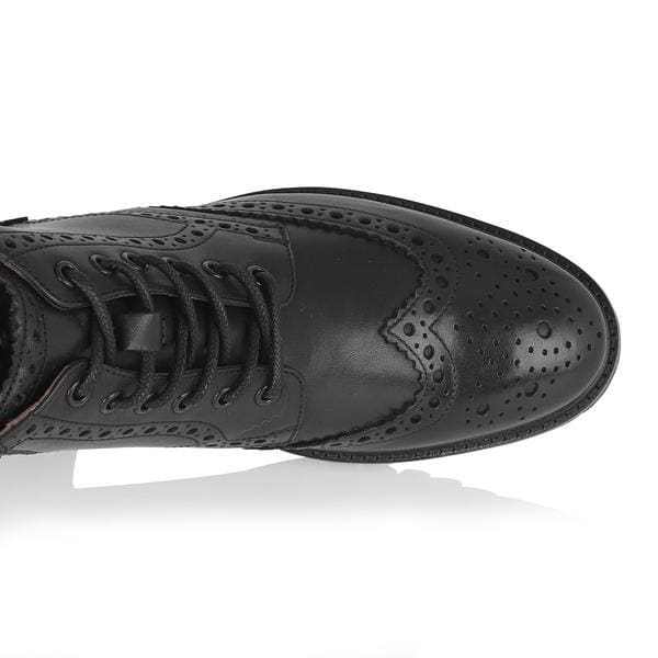 Men's Black London Brogues Billy Boots - Classic Leather Dress Shoes for Formal & Casual Wear