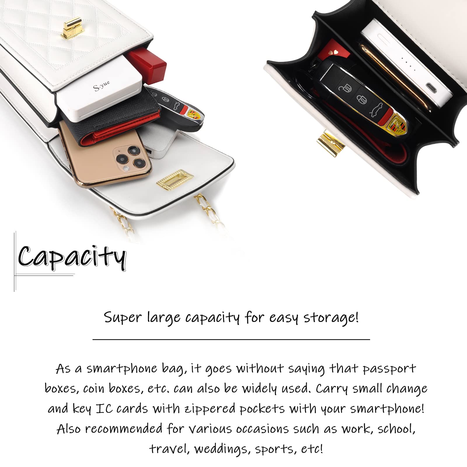 FSD.WG Women's Small Crossbody Leather Phone Purse - Mini Messenger Shoulder Bag with Wallet - Perfect for Travel, Shopping & Everyday Use