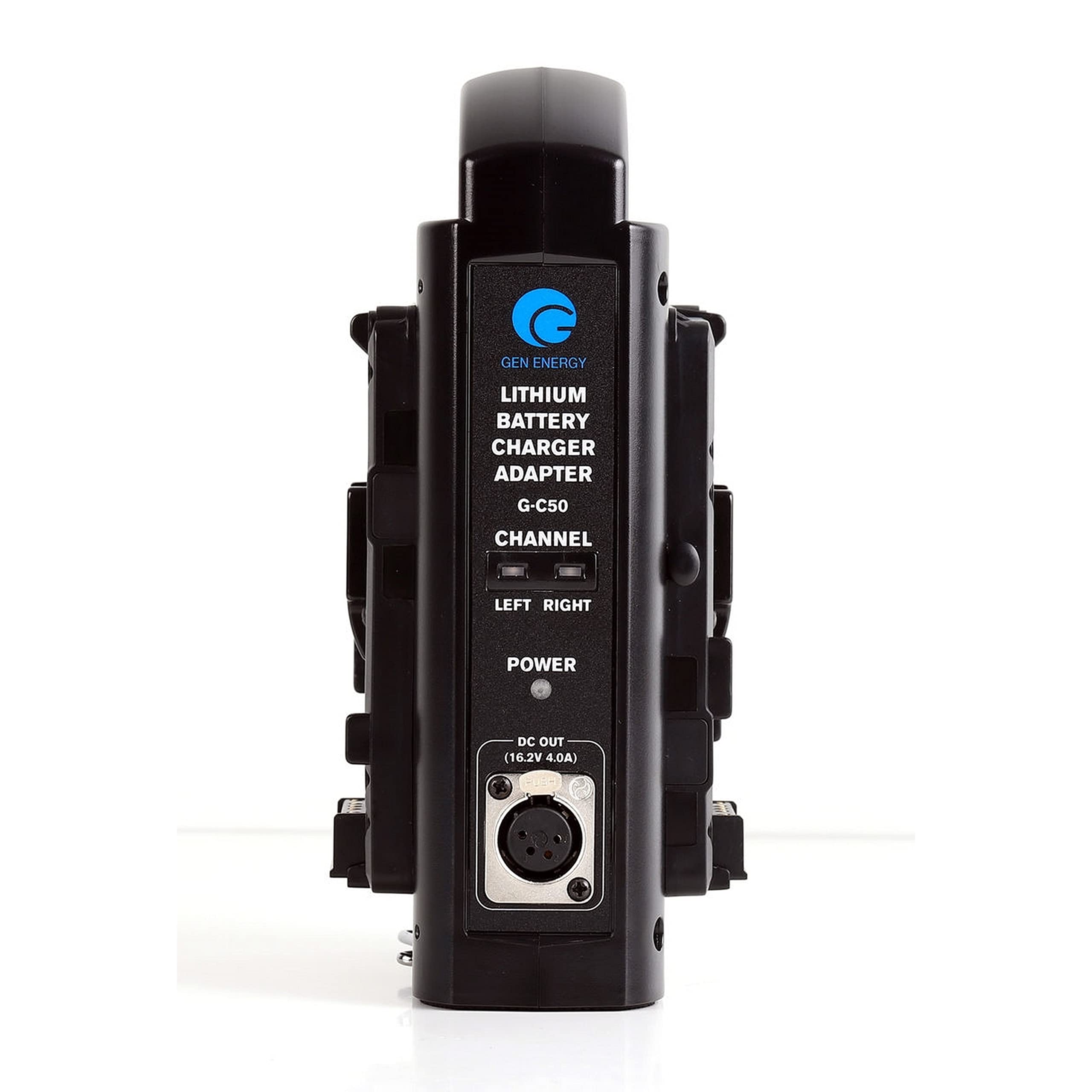 Gen Energy G-C50 Gold-Mount Battery Charger - Professional Camera Battery Charger for Sony, Canon, Nikon - Fast Charging & LED Indicator - Perfect for Film Production, Photography & Broadcast Studios