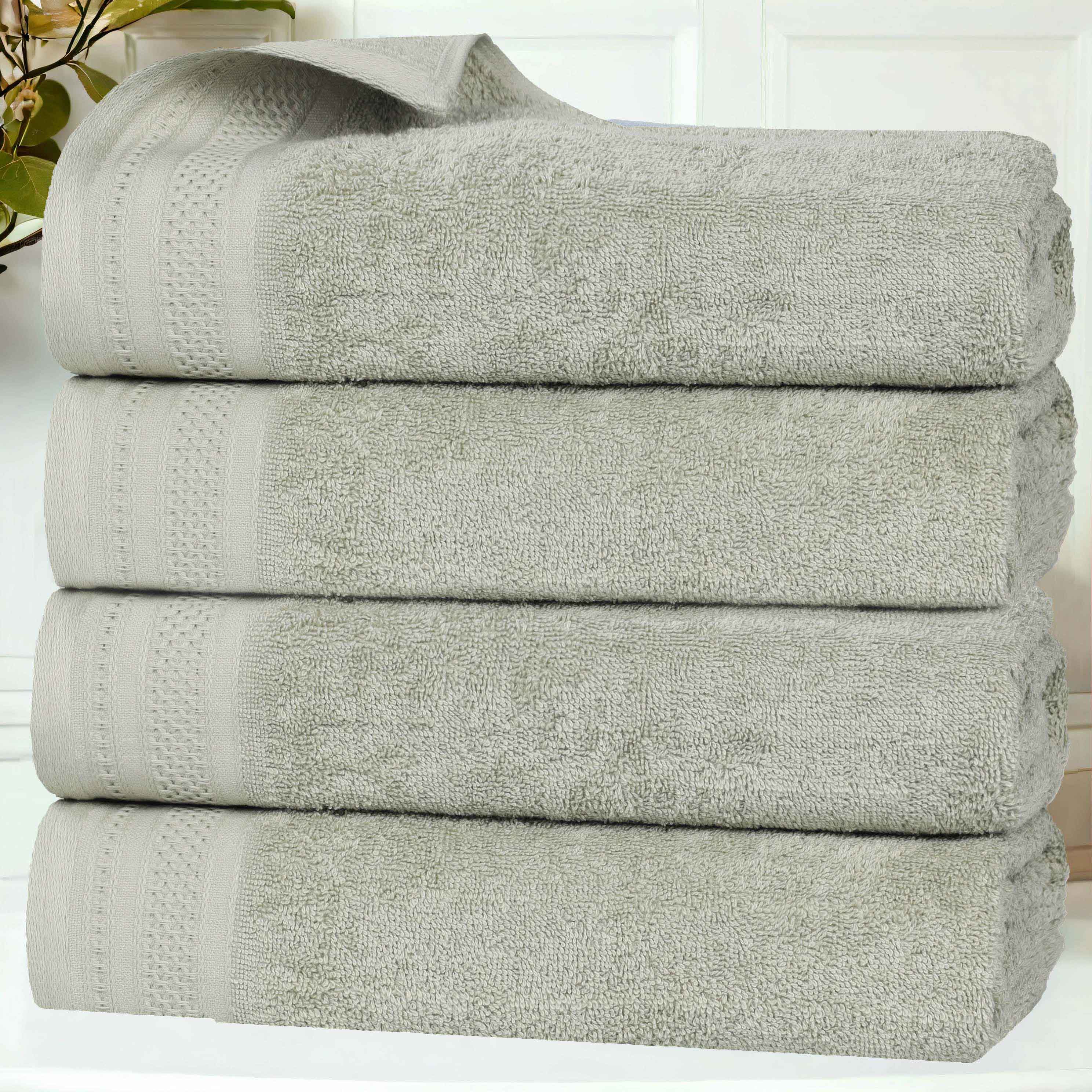 Premium Honeycomb Waffle Weave Cotton Bath Towels Set of 4 - Ultra Soft & Absorbent Luxury Bathroom Towels for Spa, Hotel, and Home Use
