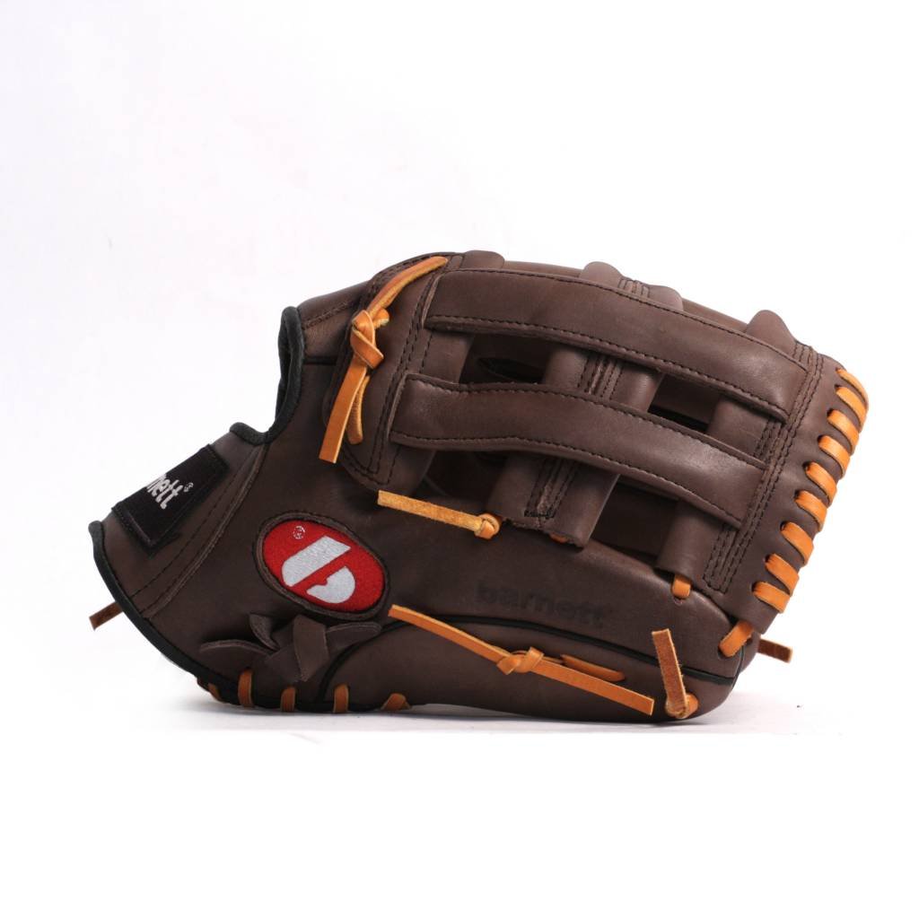 Barnett GL-125 Professional Competition Baseball Glove - 12.5 Inch Genuine Leather Outfield Mitt for Adults & Youth - Perfect for Baseball Games, Training & Field Practice (Brown)