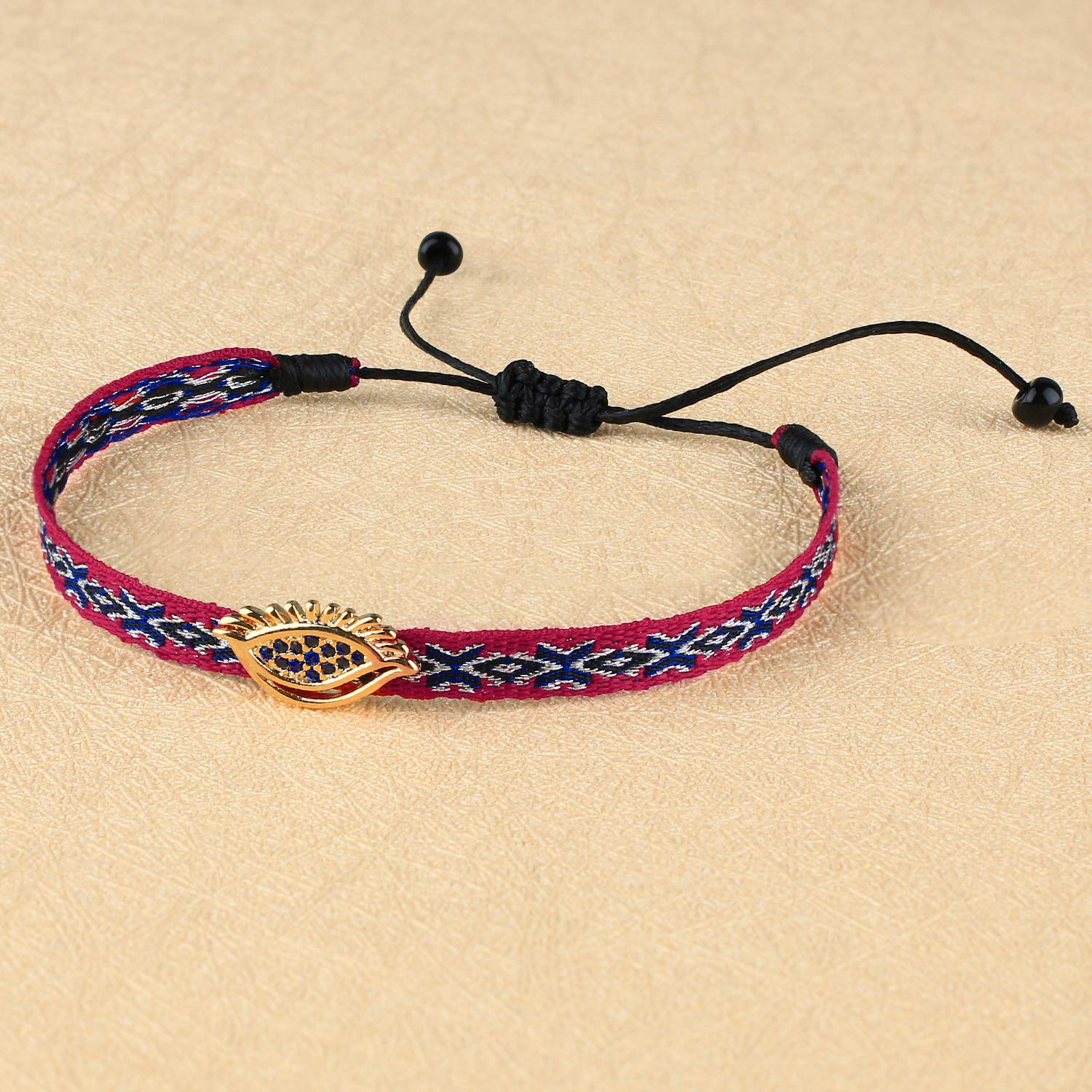 KELITCH Women's Adjustable Friendship Bracelets with Star Charm - Colorful Silk Rope Stackable Bracelets for Best Friends, Sister Gifts, and Everyday Boho Fashion Accessories
