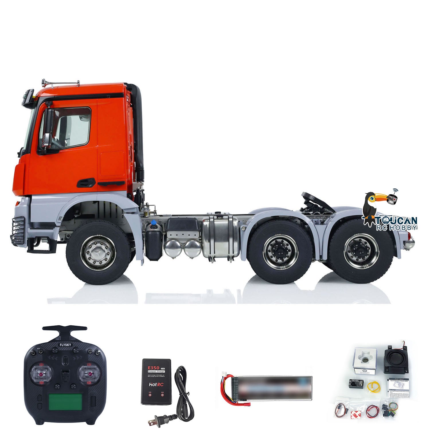 1/14 Scale 6x6 Metal Chassis RC Tractor Truck RTR Electric Car - 3 Speed Gearbox, Pre-Assembled & Painted Model for Off-Road Simulation & Hobby Racing (Ideal for RC Enthusiasts & Collectors)