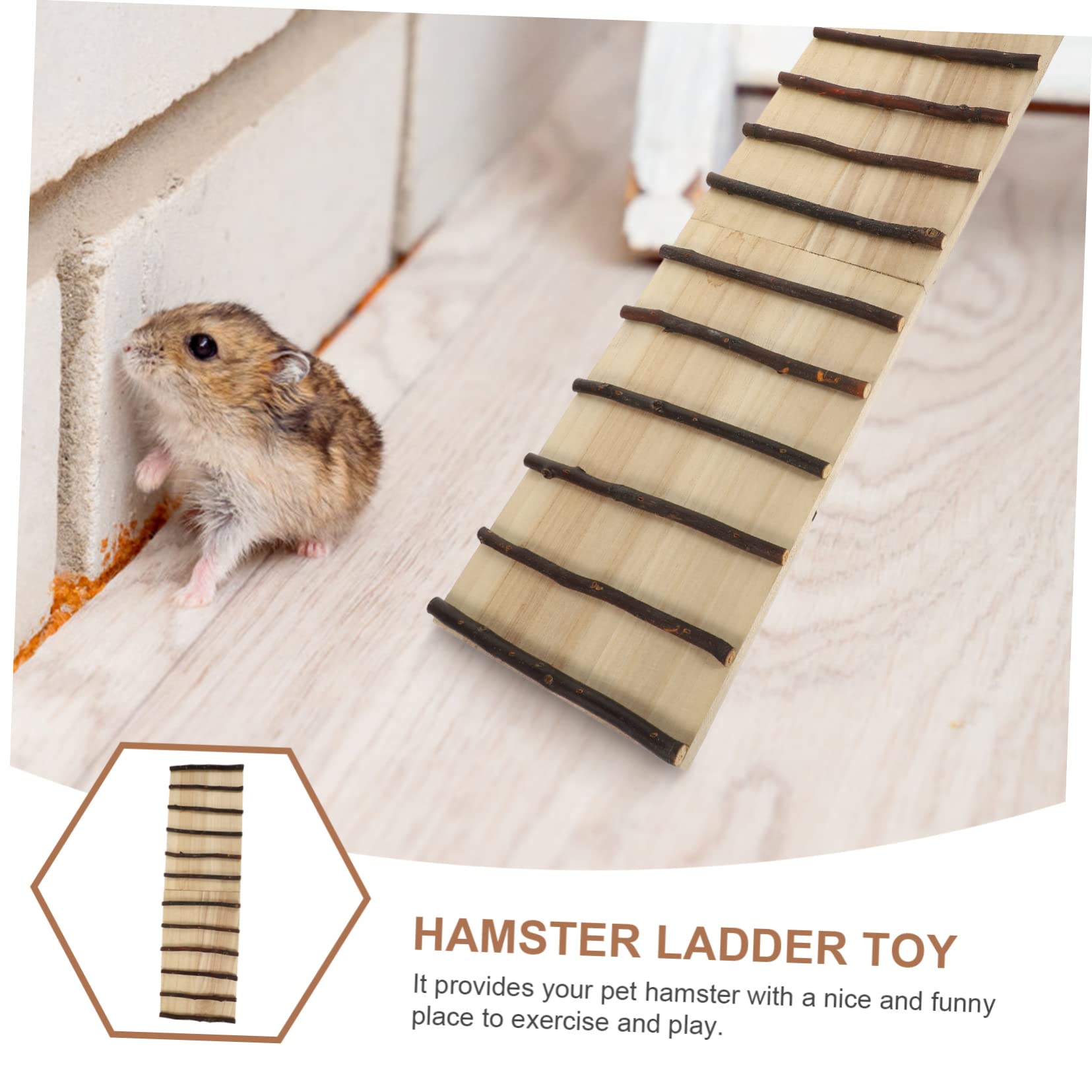 Decorative Hamster Ladder Toy for Cage - Small Pet Climbing Accessory & Plaything for Hamsters, Gerbils, Chinchillas - Fun Cage Enrichment Toy for Exercise & Playtime Activities