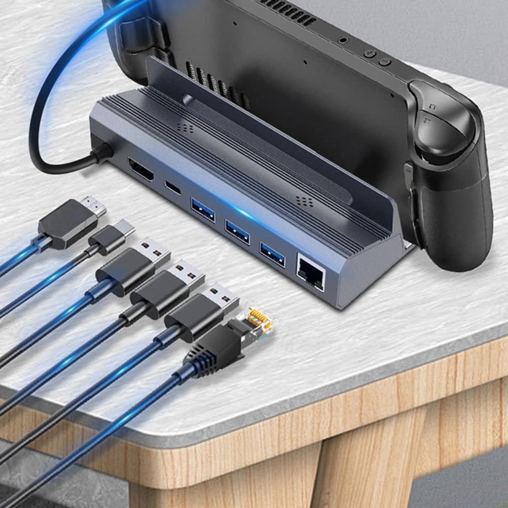 6-in-1 USB C Hub with 4K60Hz HDMI, 100W PD Charging, 3 USB 3.0 Ports & Gigabit Ethernet - Aluminum Alloy Docking Station for MacBook Pro/Air, iPad Pro, Dell XPS, Surface Pro - Perfect for Home Office, Remote Work, Online Gaming, 4K Video Streaming & Multi-Screen Productivity