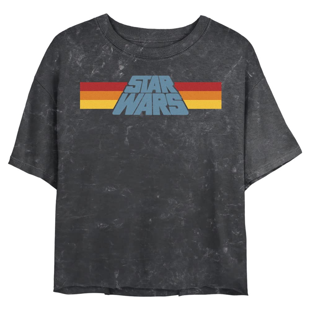Star Wars Slant Logo Women's Mineral Wash Short Sleeve Crop Tee - Casual Graphic T-Shirt for Fans, Streetwear & Everyday Outfits