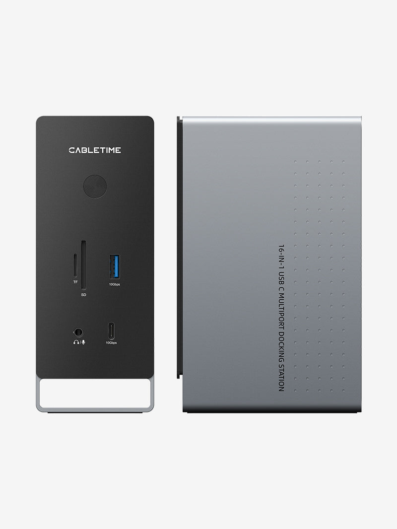 16-in-1 USB C Docking Station with SSD Enclosure for Triple Monitor Setup - Perfect for Home Office, Gaming & Productivity Workstations